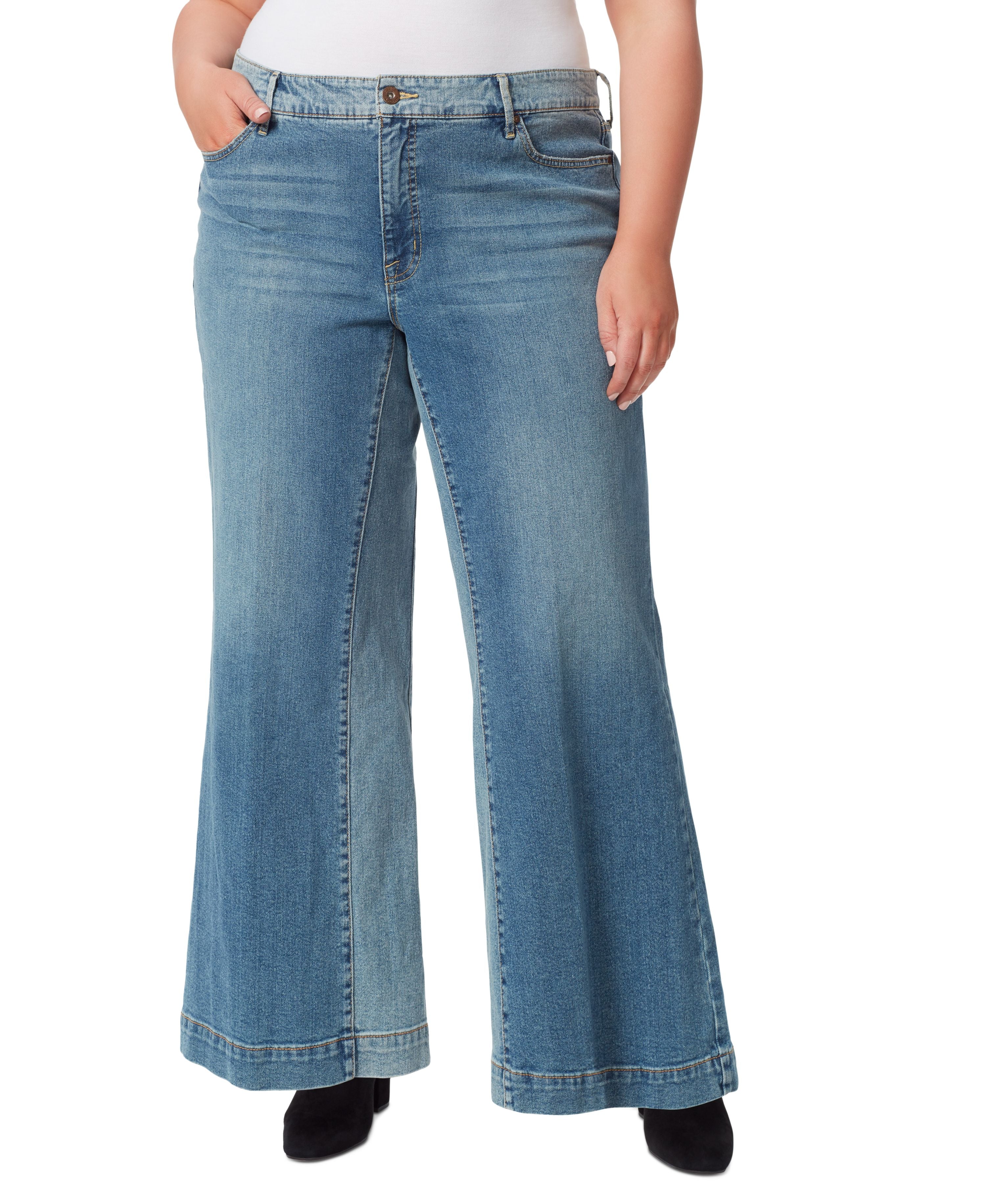 Trendy Plus Size True Love Wide-Leg Trouser Jeans