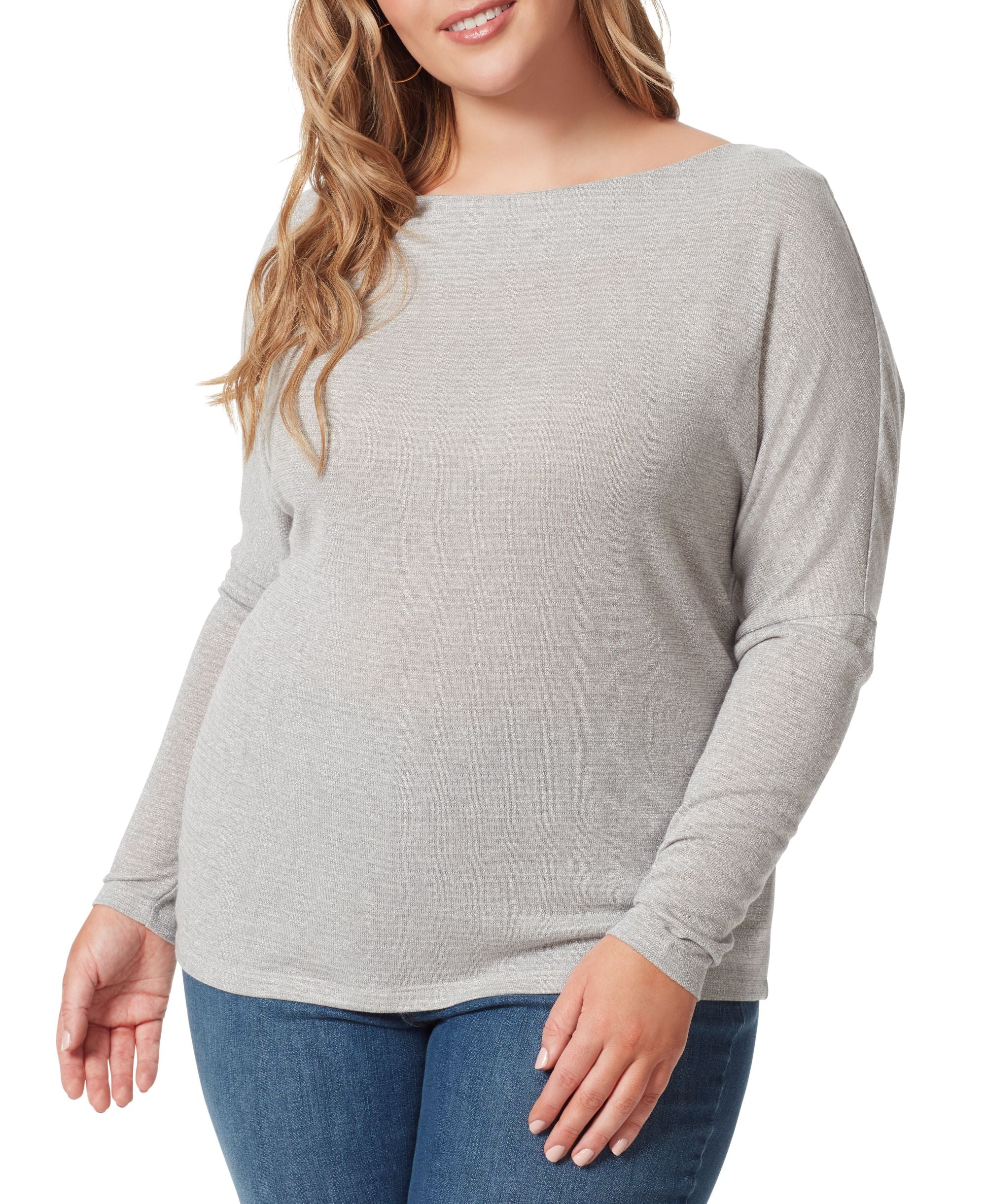 Plus Size Giana Drop-Shoulder Wide-Neck Top