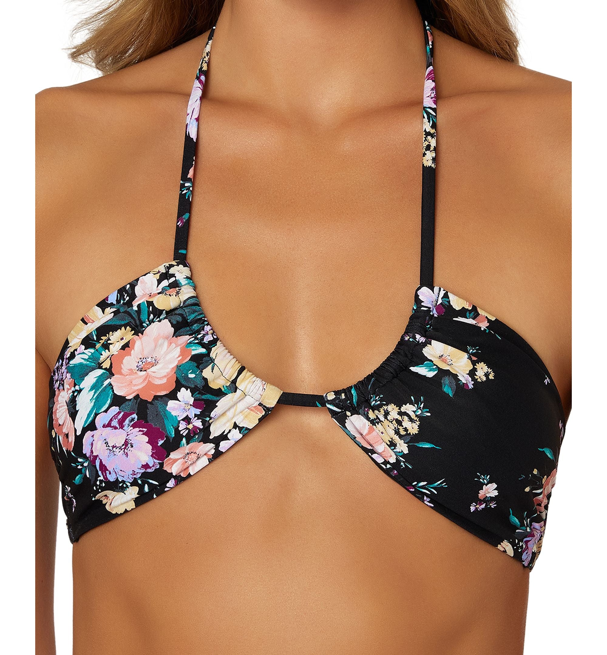 Juniors' Rosetta Embry Floral-Print Halter Bikini Top