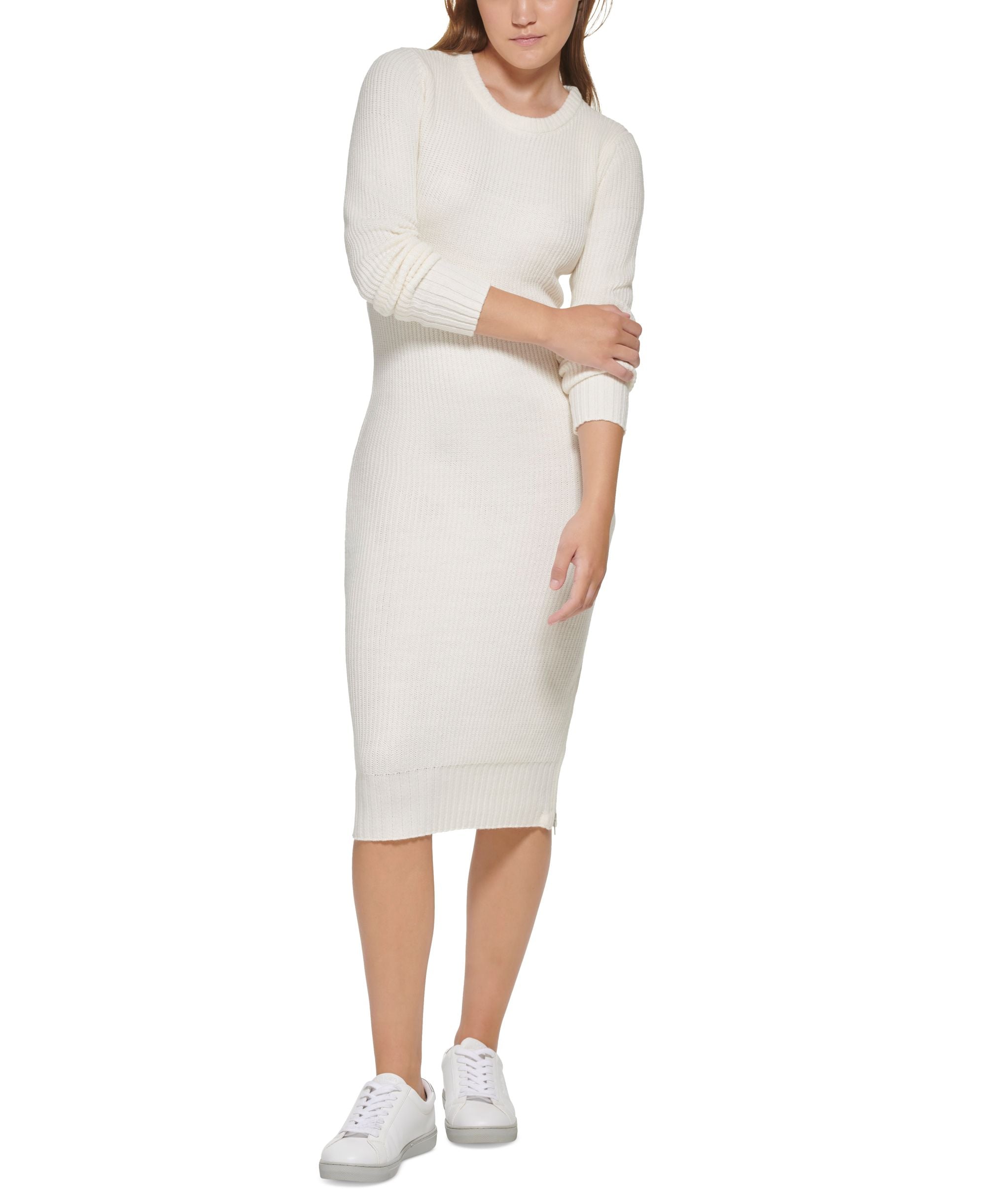 Calvin Klein Jeans Petite Zippered Slit Sweater Dress