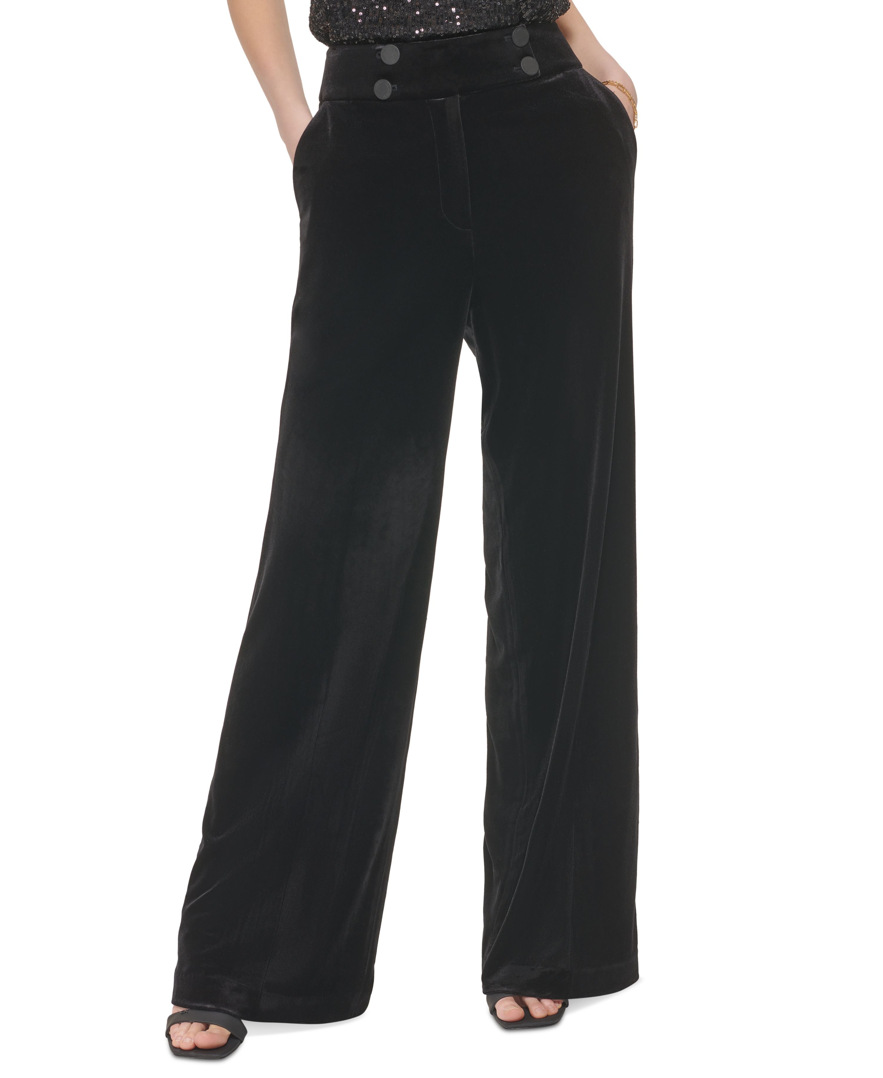 Women's Velvet Wide Leg Pants