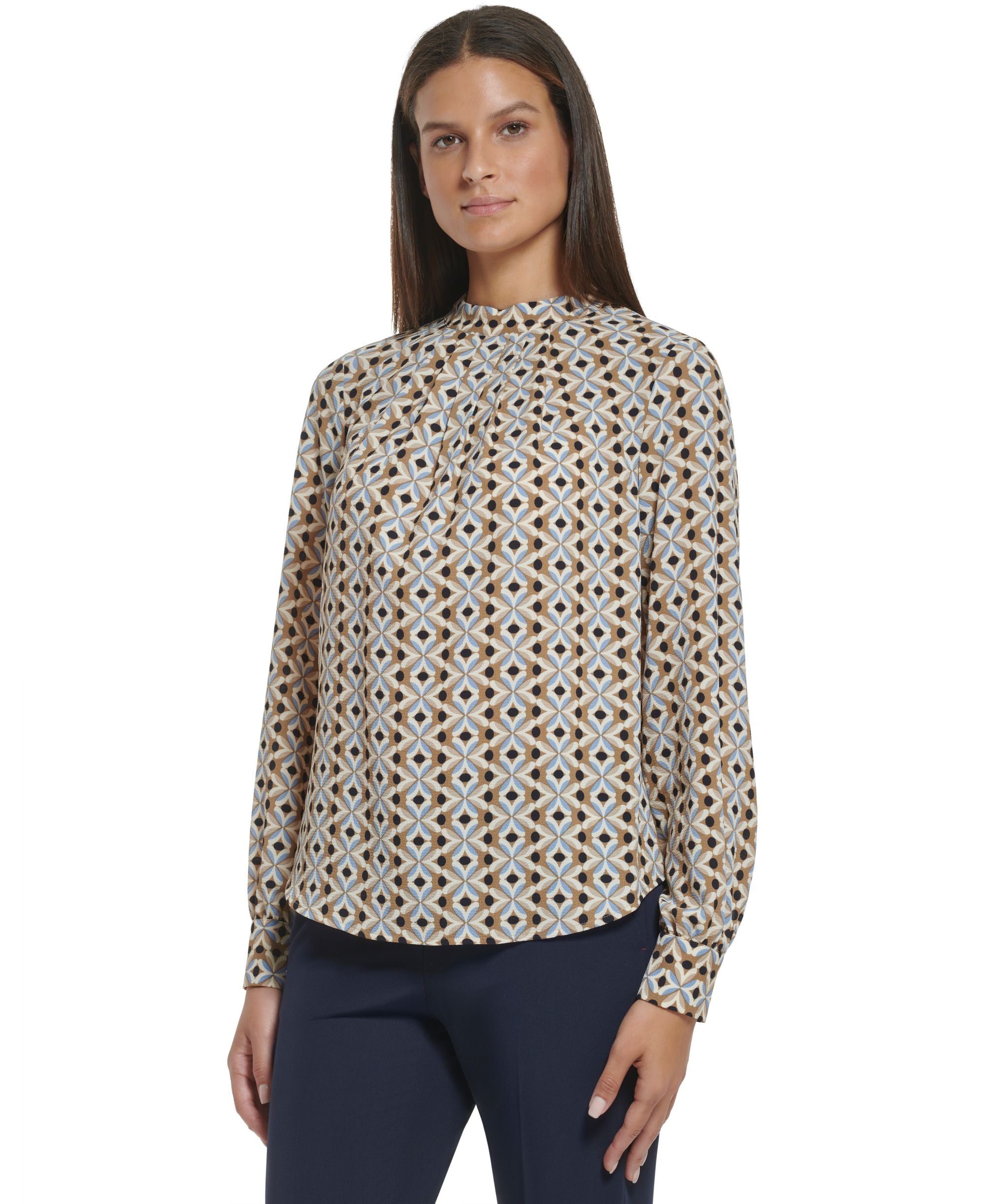 Women's Geo-Print Tie-Back Top