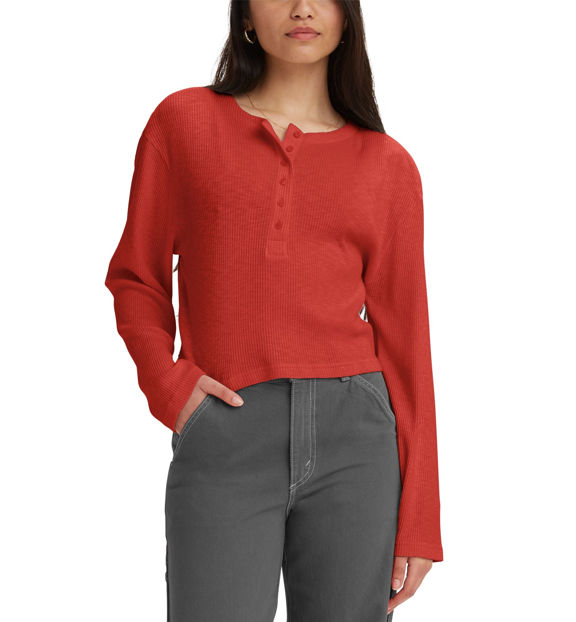 Women's Sunbloom Front Button Henley Top