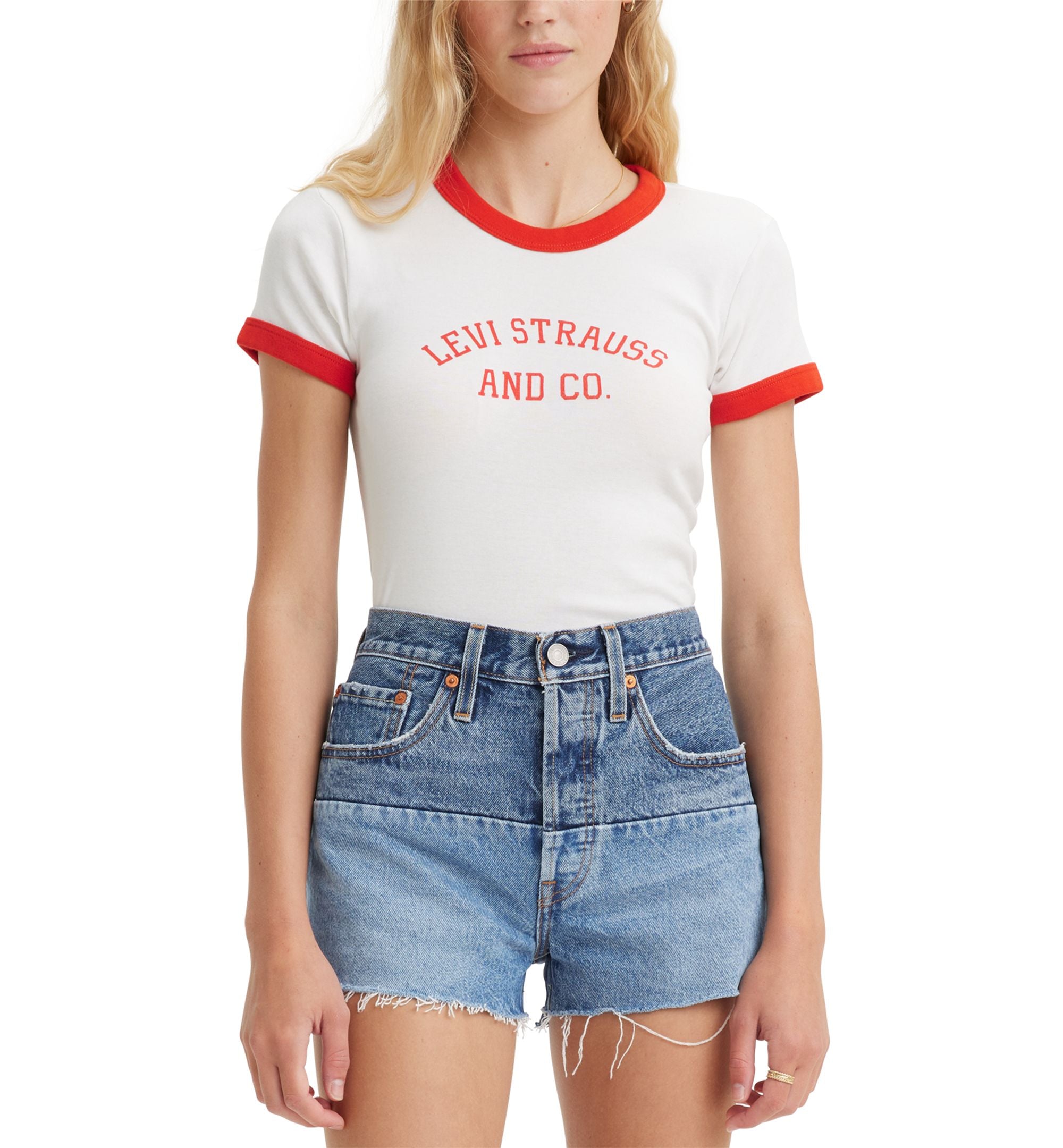 Women's Cotton Graphic Ringer Short-Sleeve T-Shirt