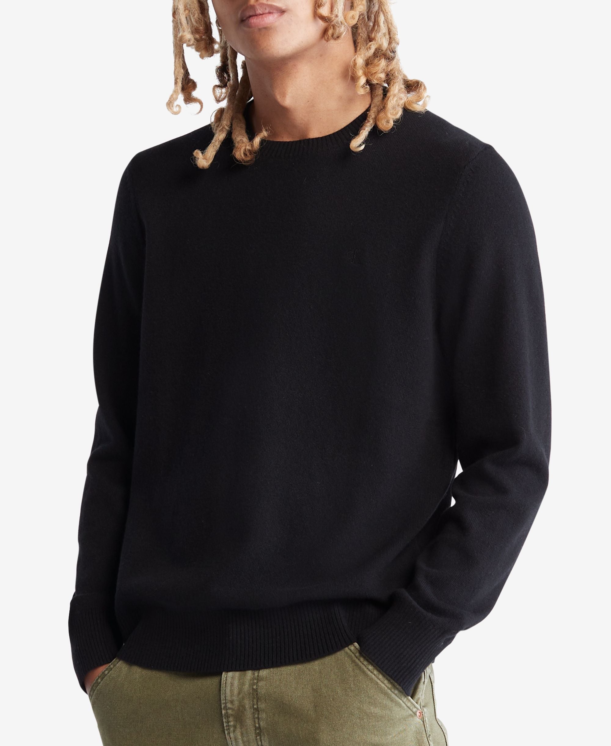 Calvin Klein Mens Regular Fit Merino Wool Crewneck Sweater