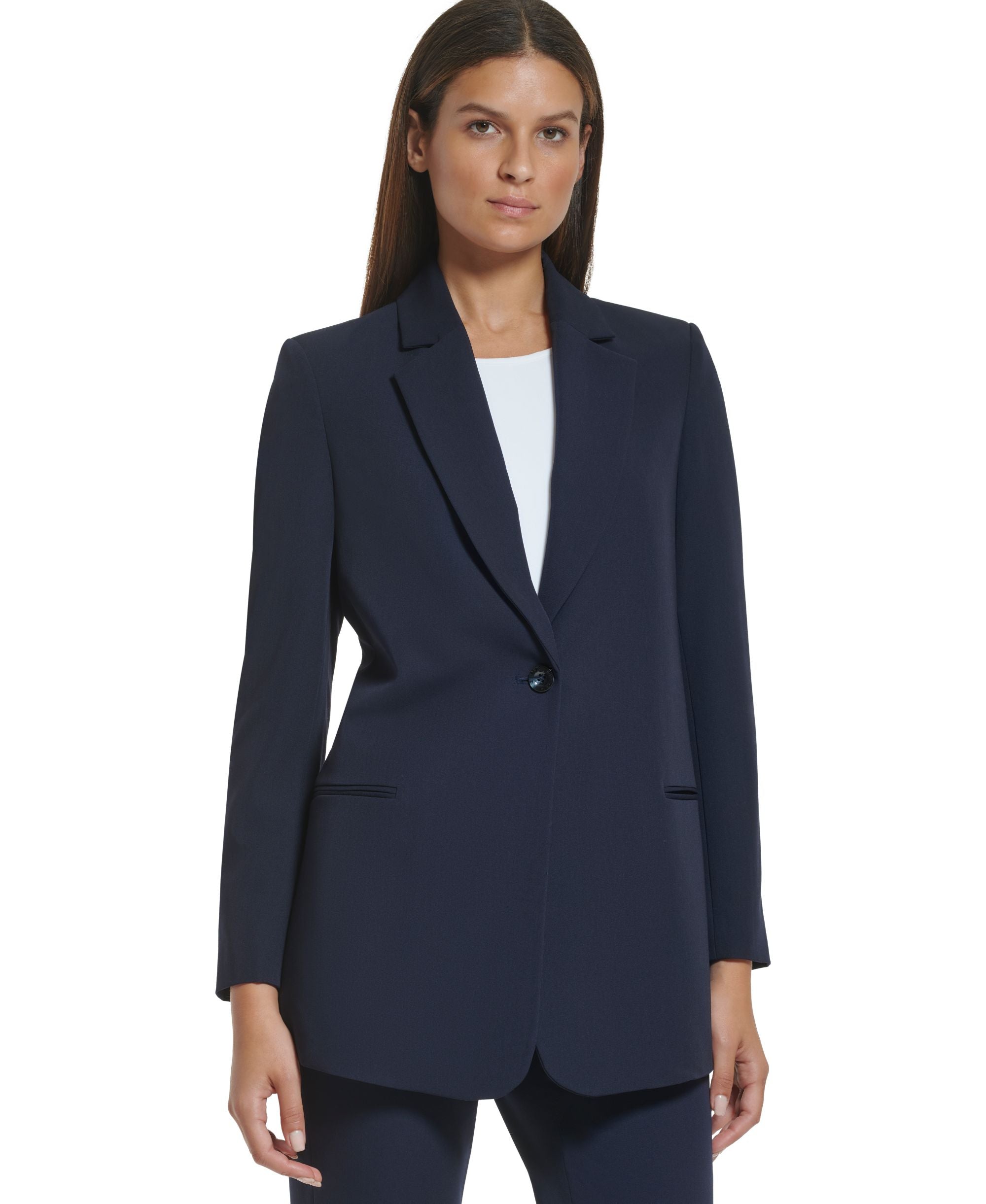 Women's Long Single-Button Blazer