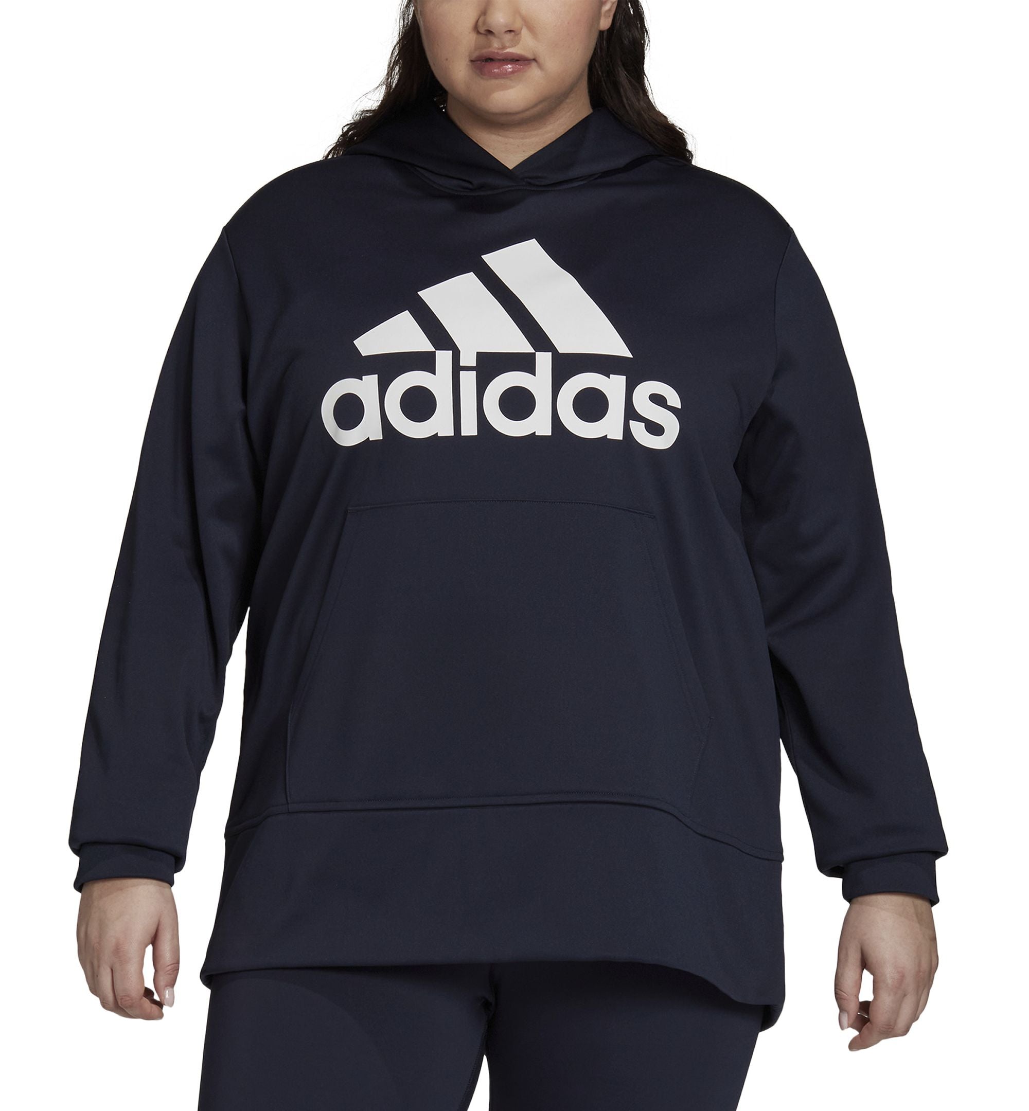 Adidas Plus Size Aeroready Big Logo Long Sleeve Hoodie