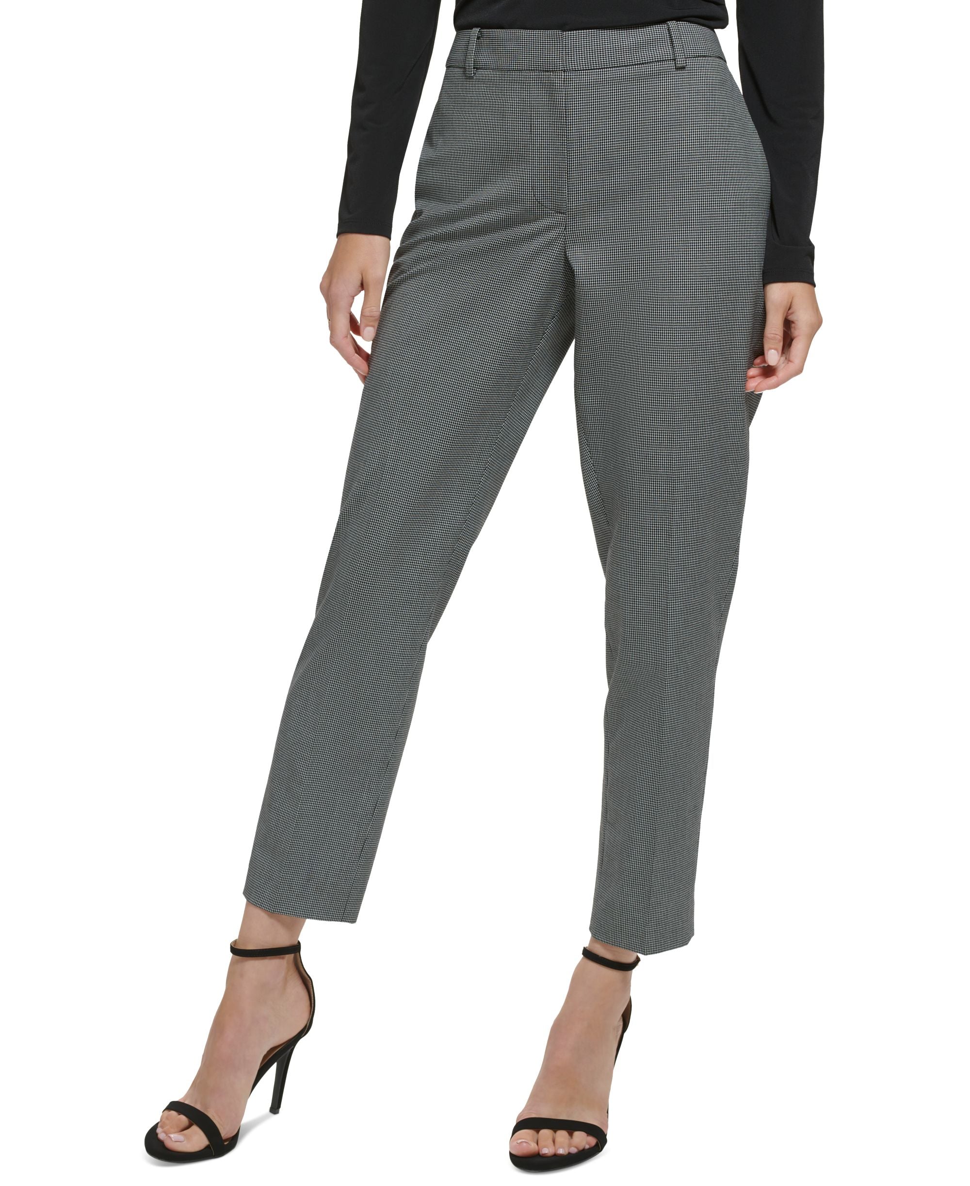 DKNY Womens Essex Mini Check Skinny Pants
