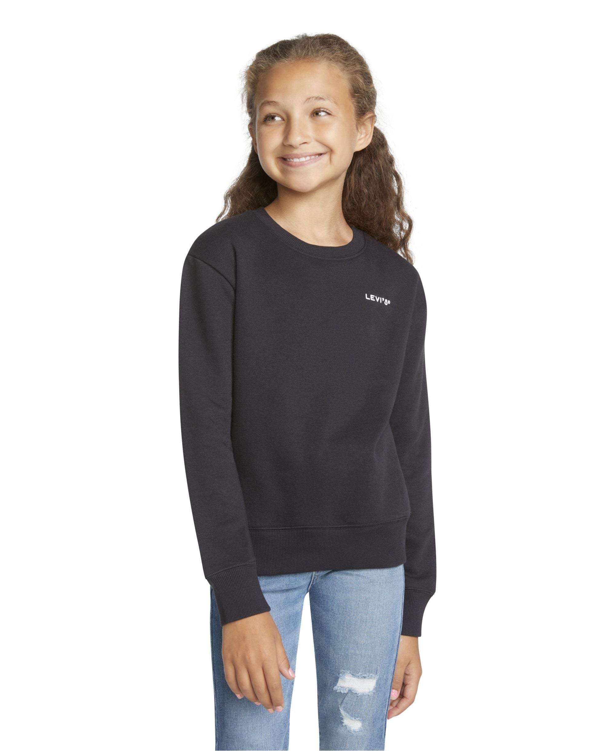 Levis Big Girls Logo Crew Neck Sweatshirt
