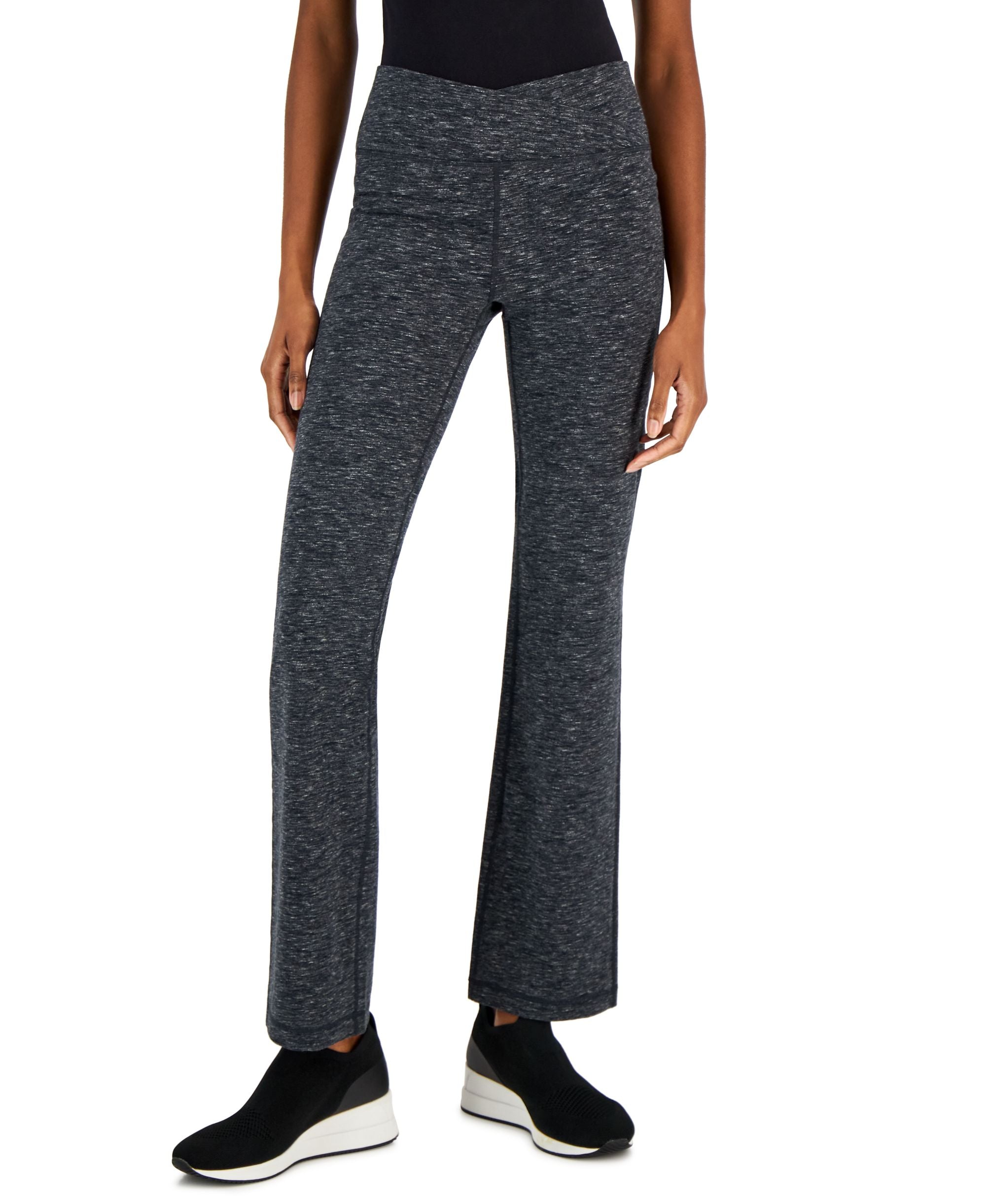 Petite Criss-Cross-Waistband Flare-Leg Pant