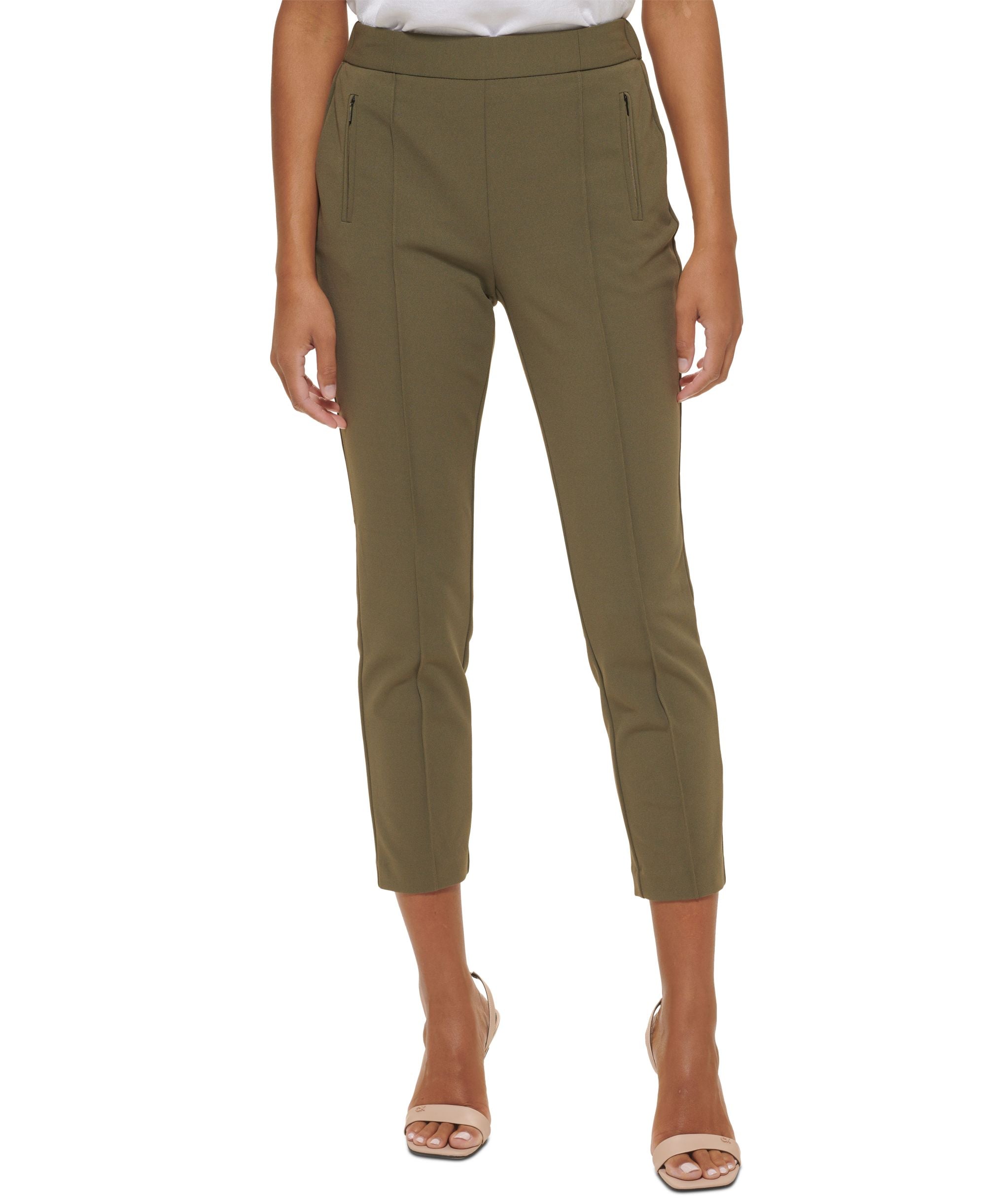 Petite Scuba Crepe Slim-Leg Pants