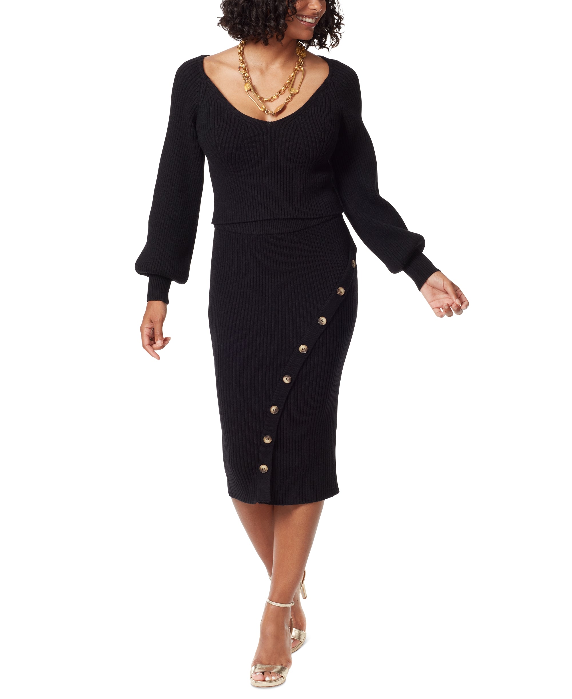Women's Karisa Ribbed Scoop-Neck Sweater