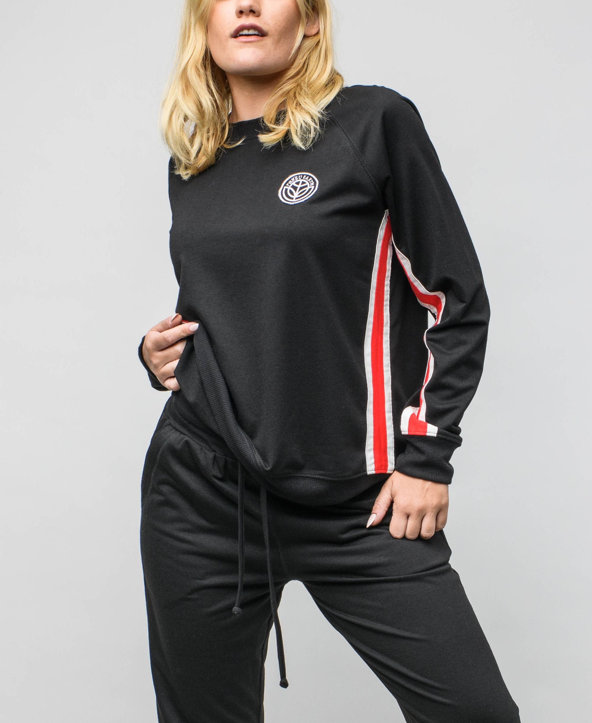 Women's Pullover Sweatshirt with Stripe