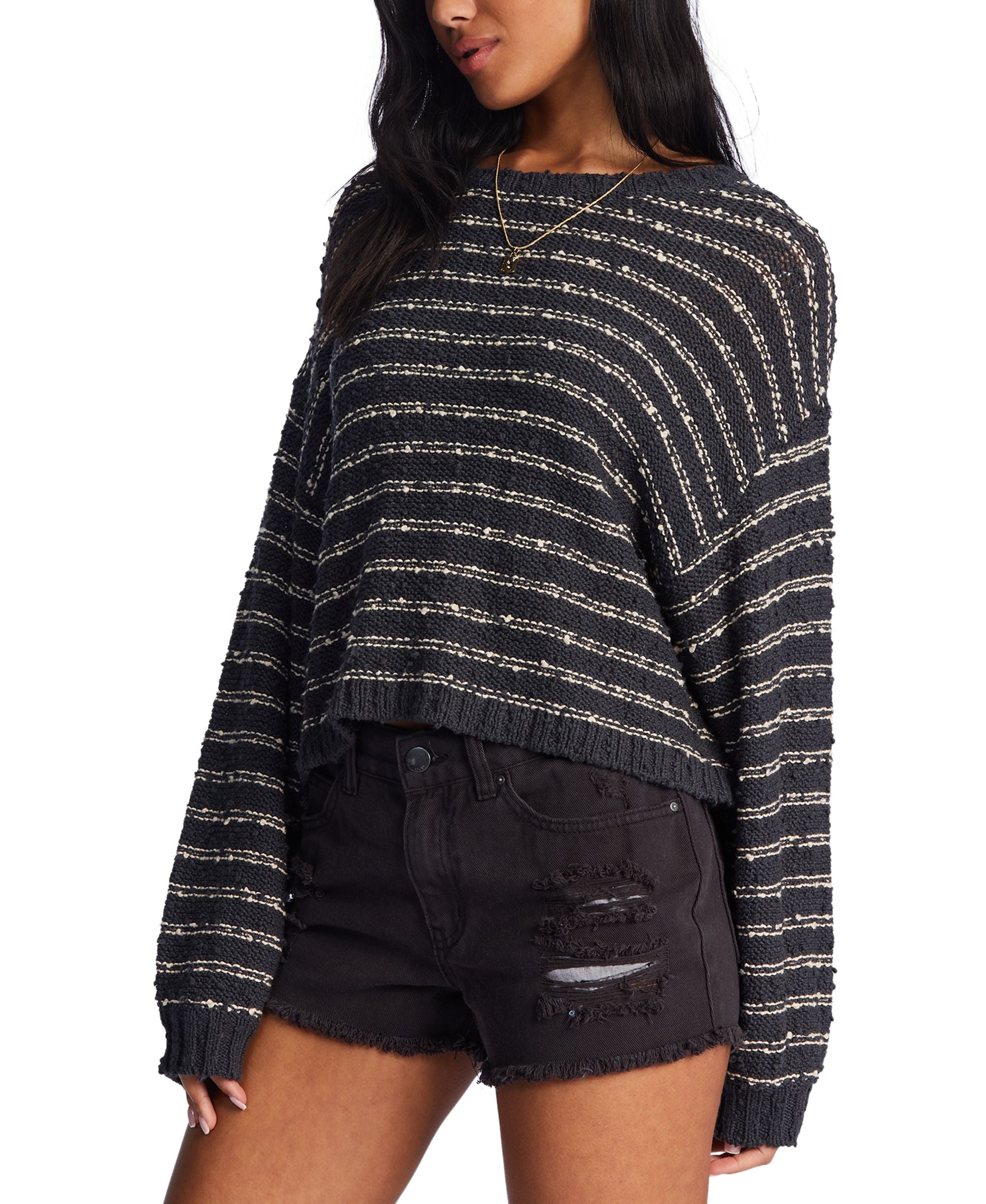 Juniors' She's A Trip Cropped Sweater