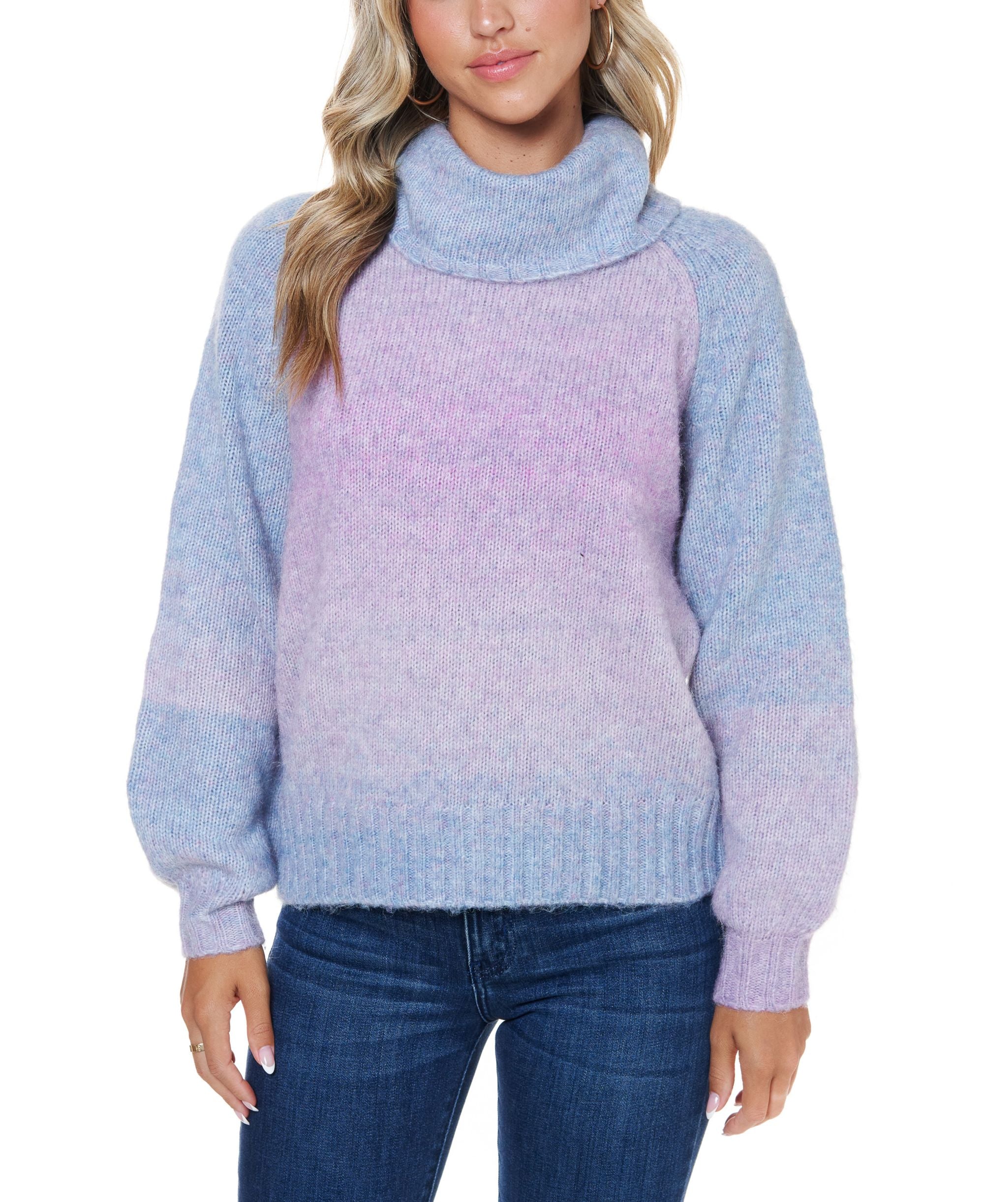 Women's Ombre Cowl Neck Sweater