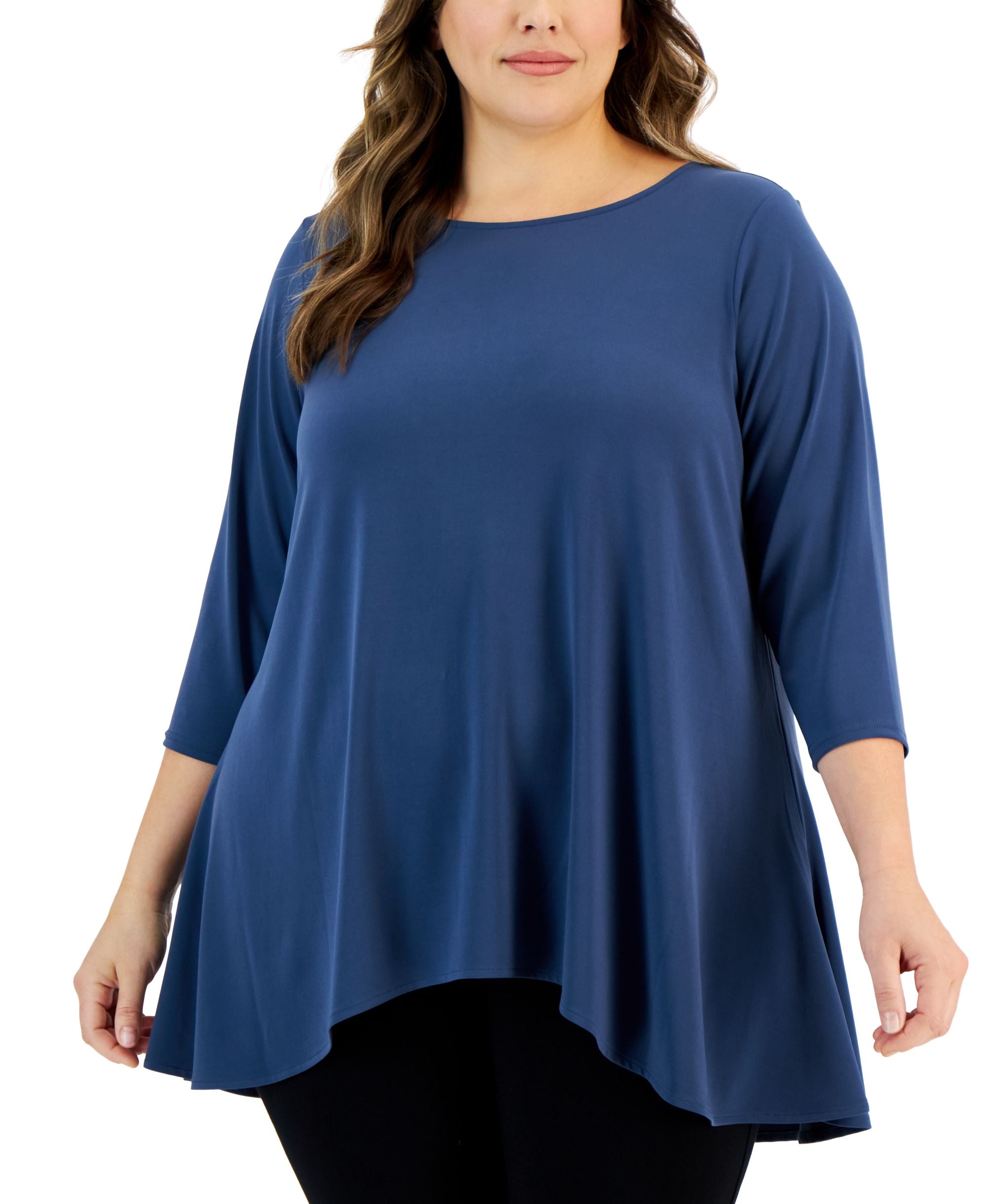 Alfani Plus Size Solid Swing Top