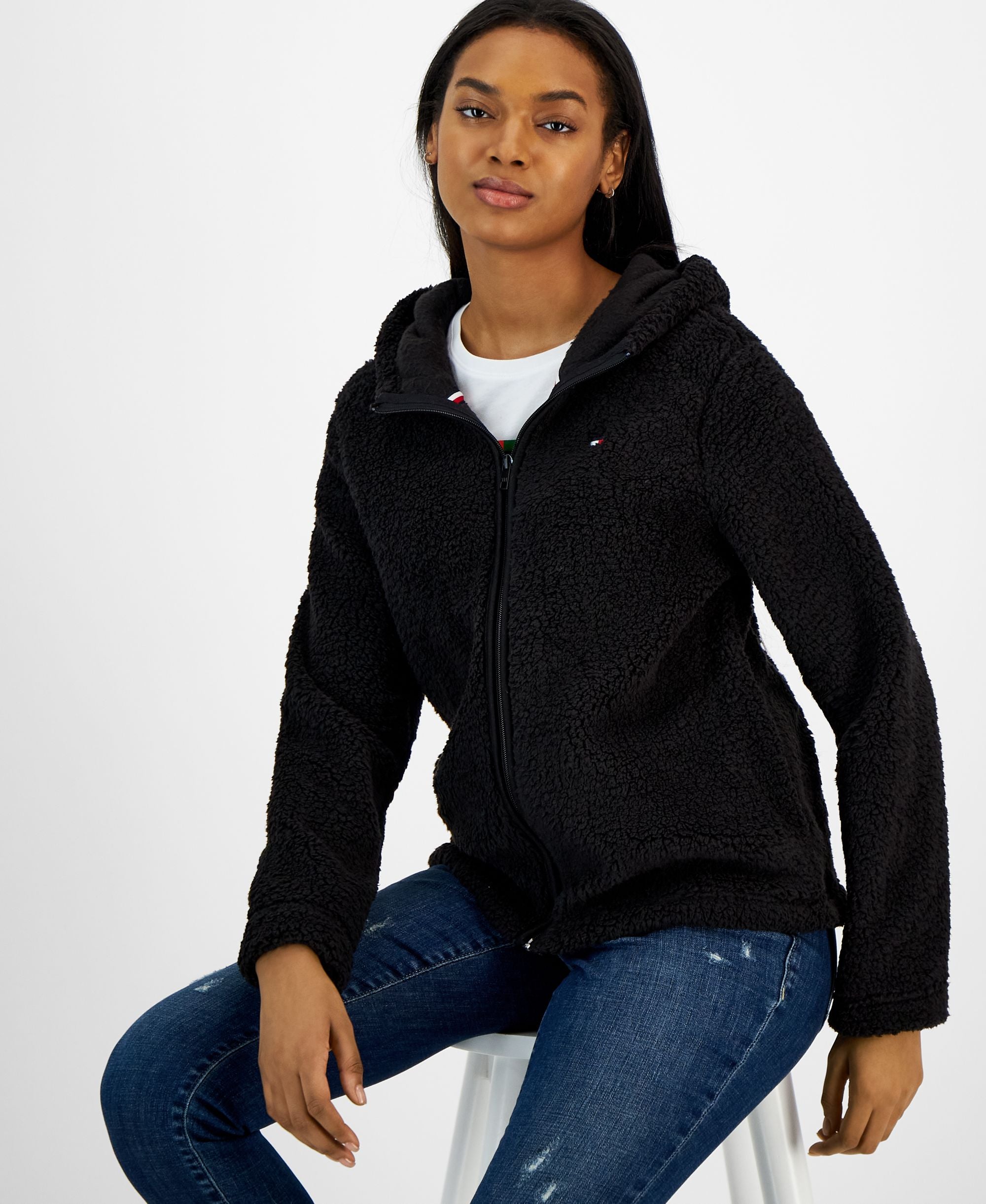 Women's Faux Sherpa Full-Zip Hoodie