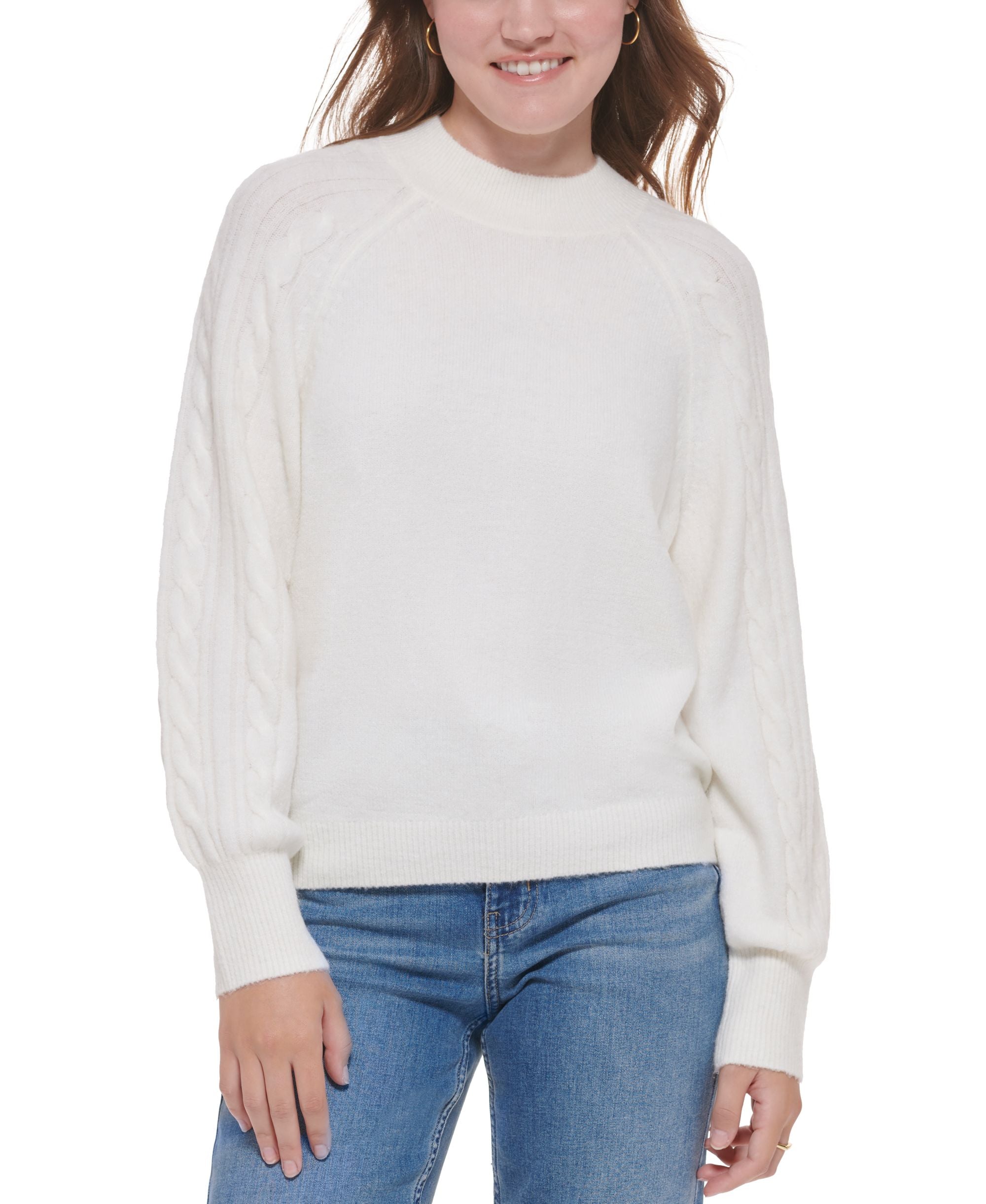 Women's Cable Knit Crewneck Sweater