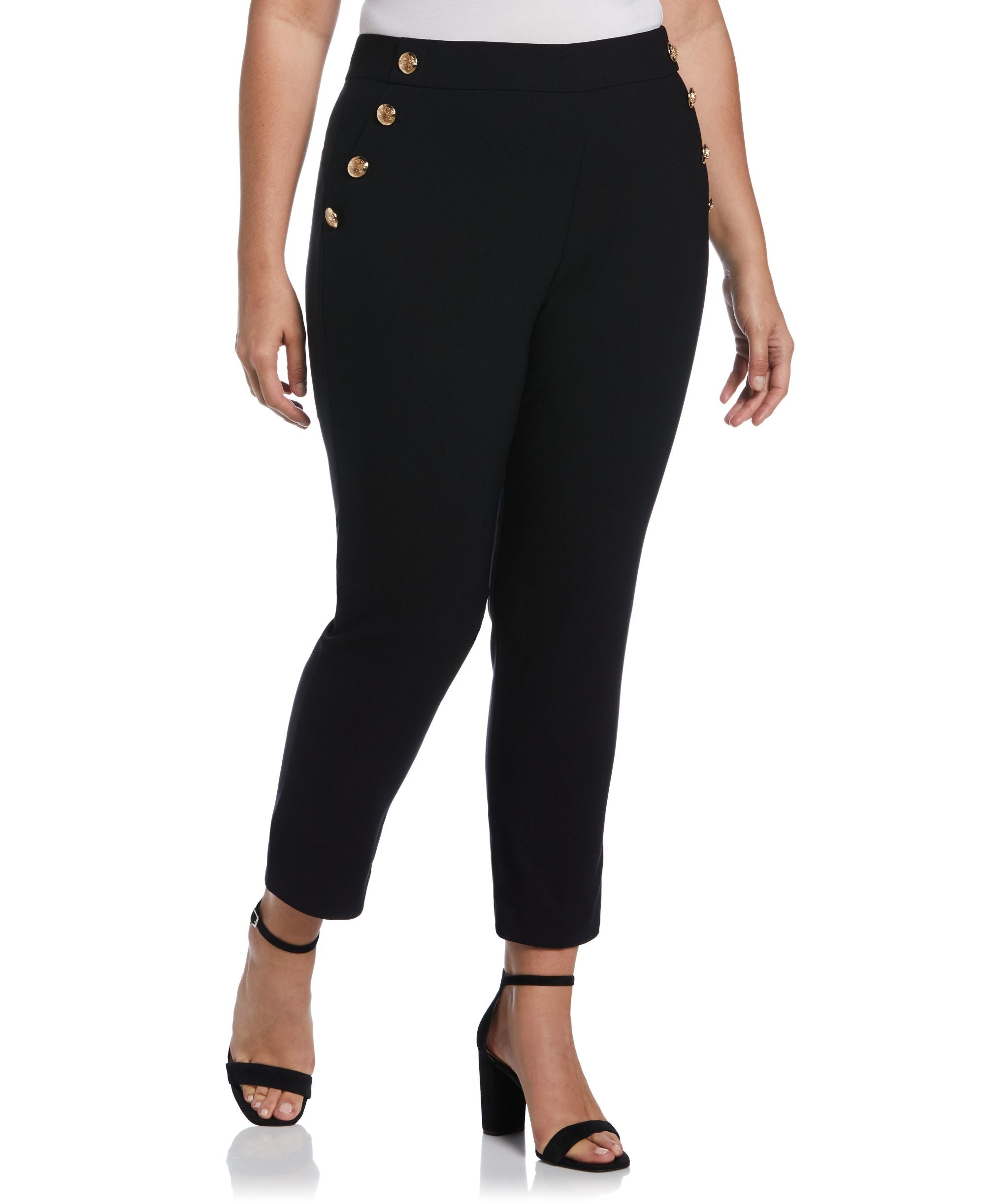 Plus Size Supreme Stretch Twill Slim Pull-On Ankle Pants