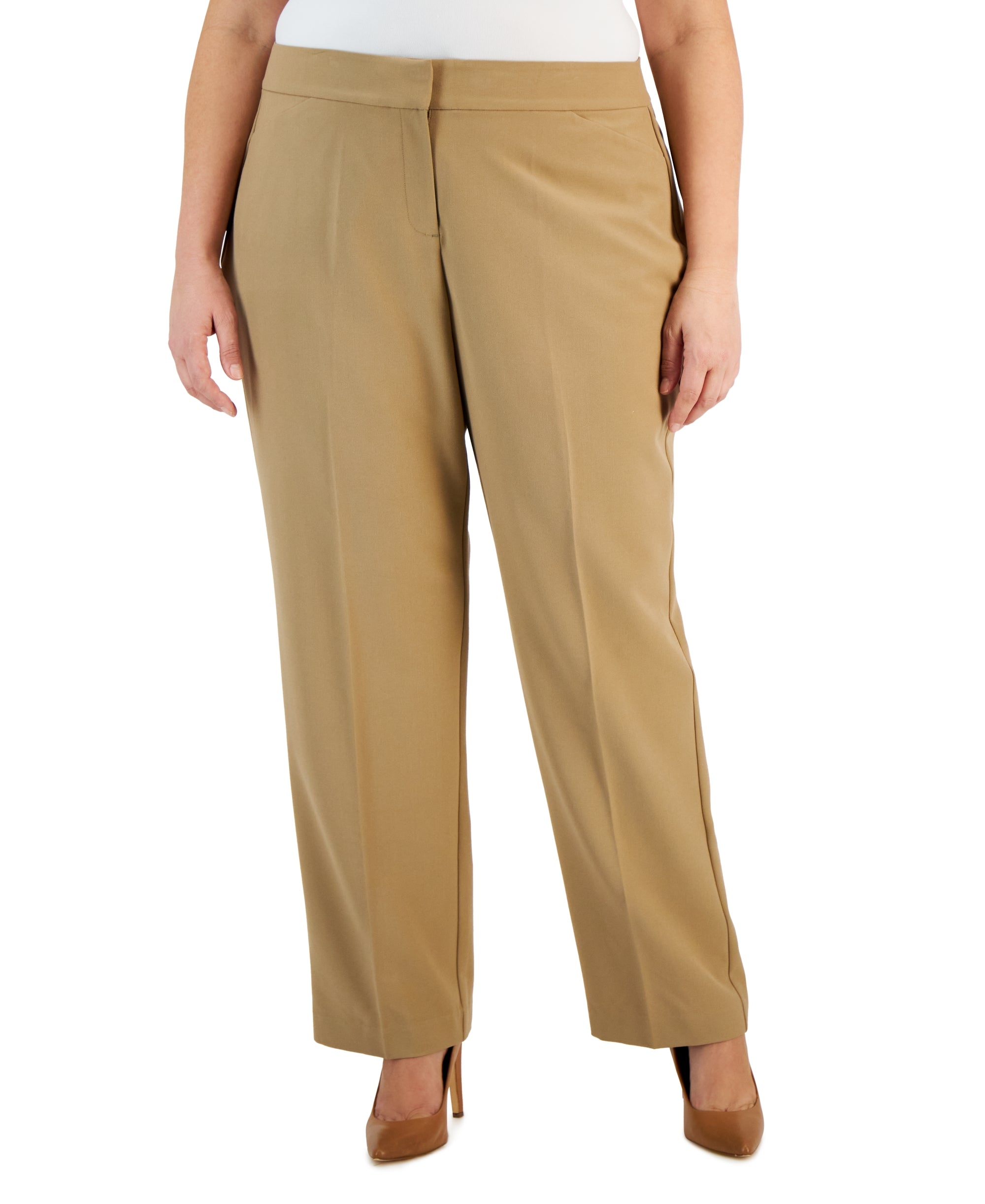 Plus & Petite Plus Size Curvy-Fit Straight-Leg Pants