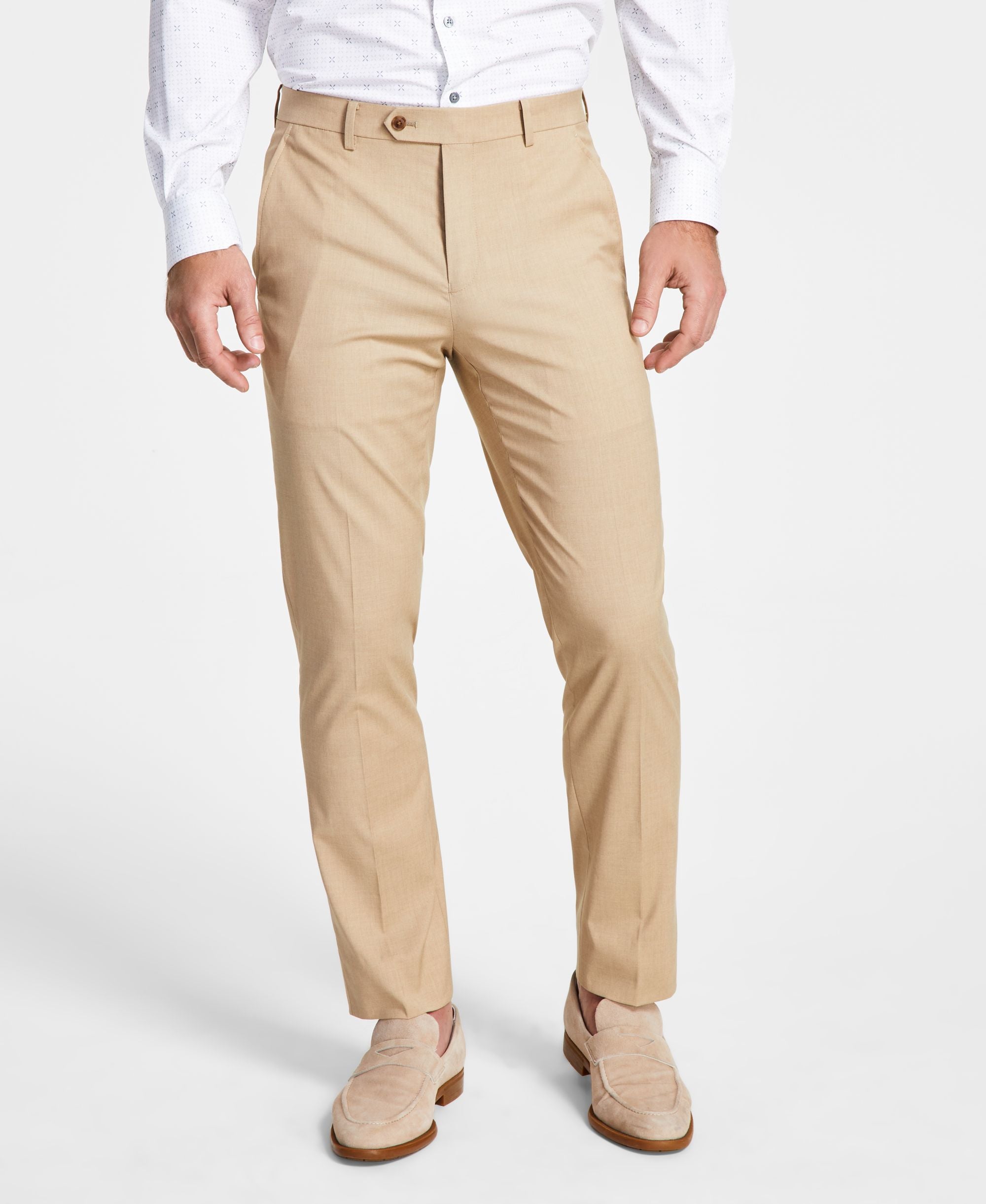 Men's Slim-Fit Stretch Solid Suit Pants