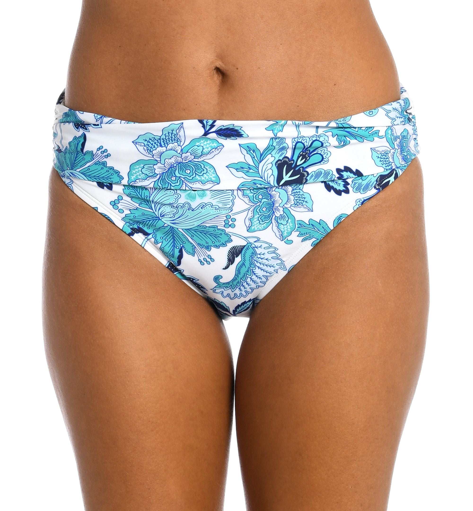 Women's Santorini Shirred-Waistband Hipster Bikini Bottoms
