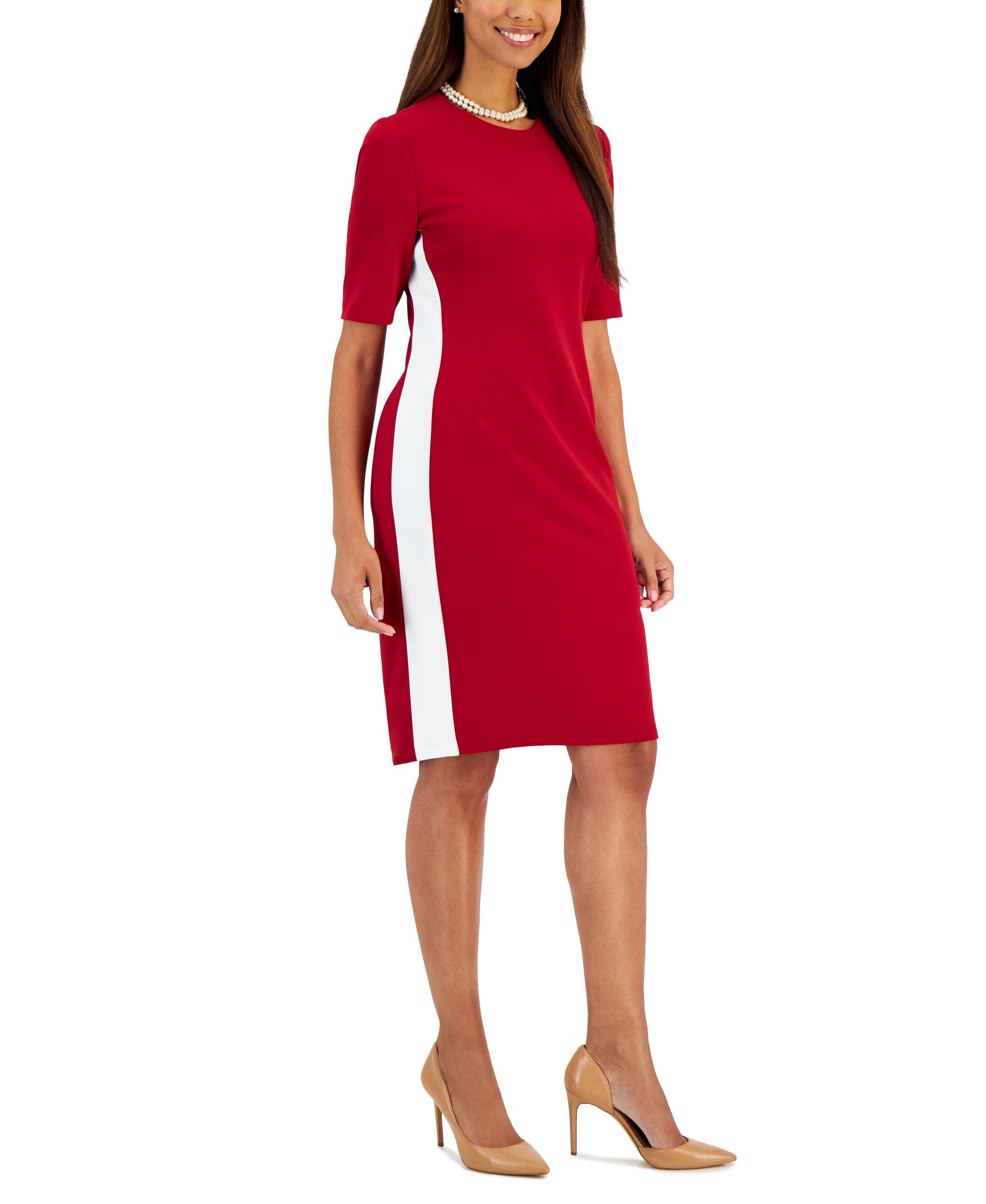 Women's Ellen Crewneck Side-Stripe Shift Dress