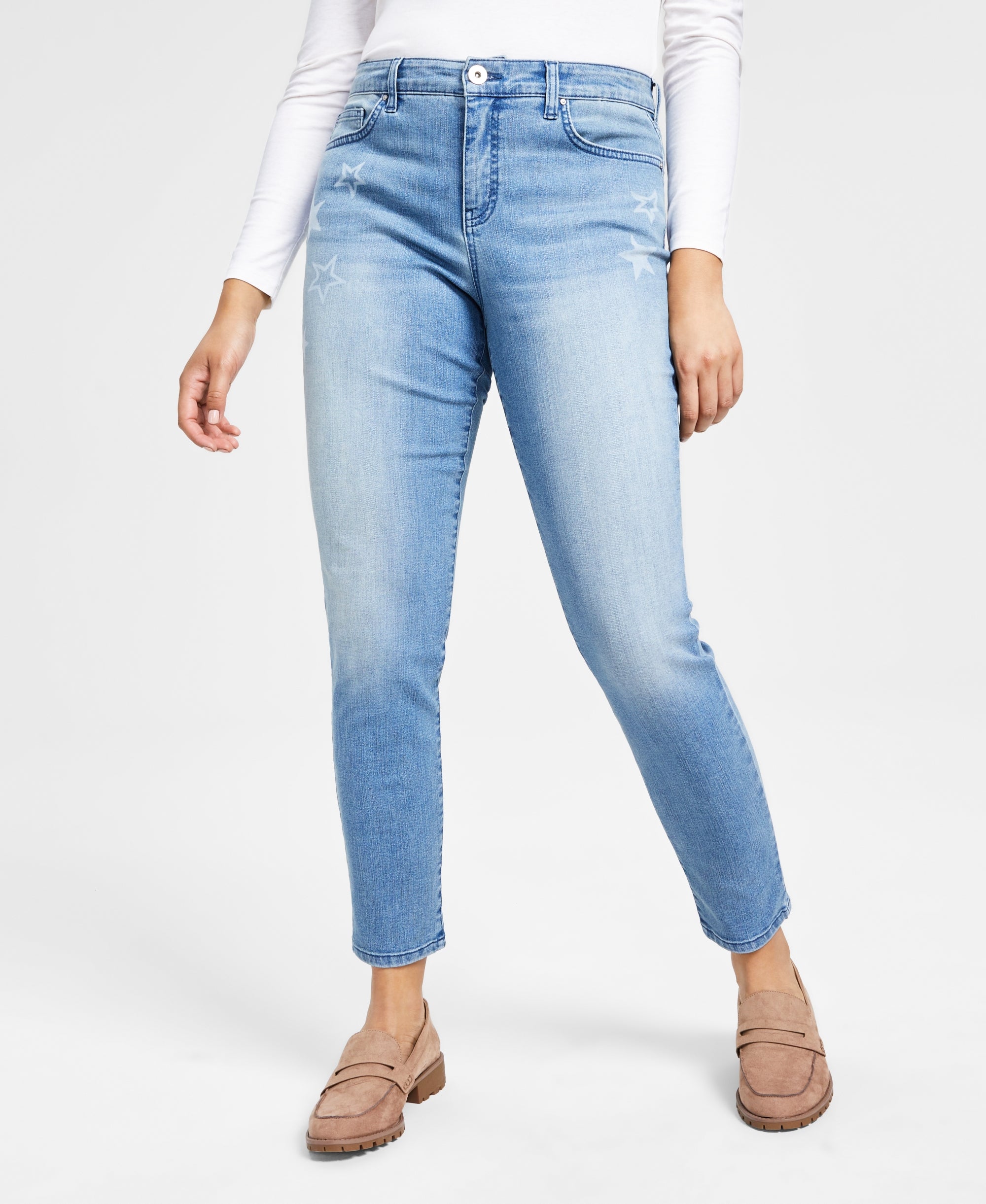 Women's Curvy-Fit Mid-Rise Skinny Jeans, Regular, Short and Long Lengths