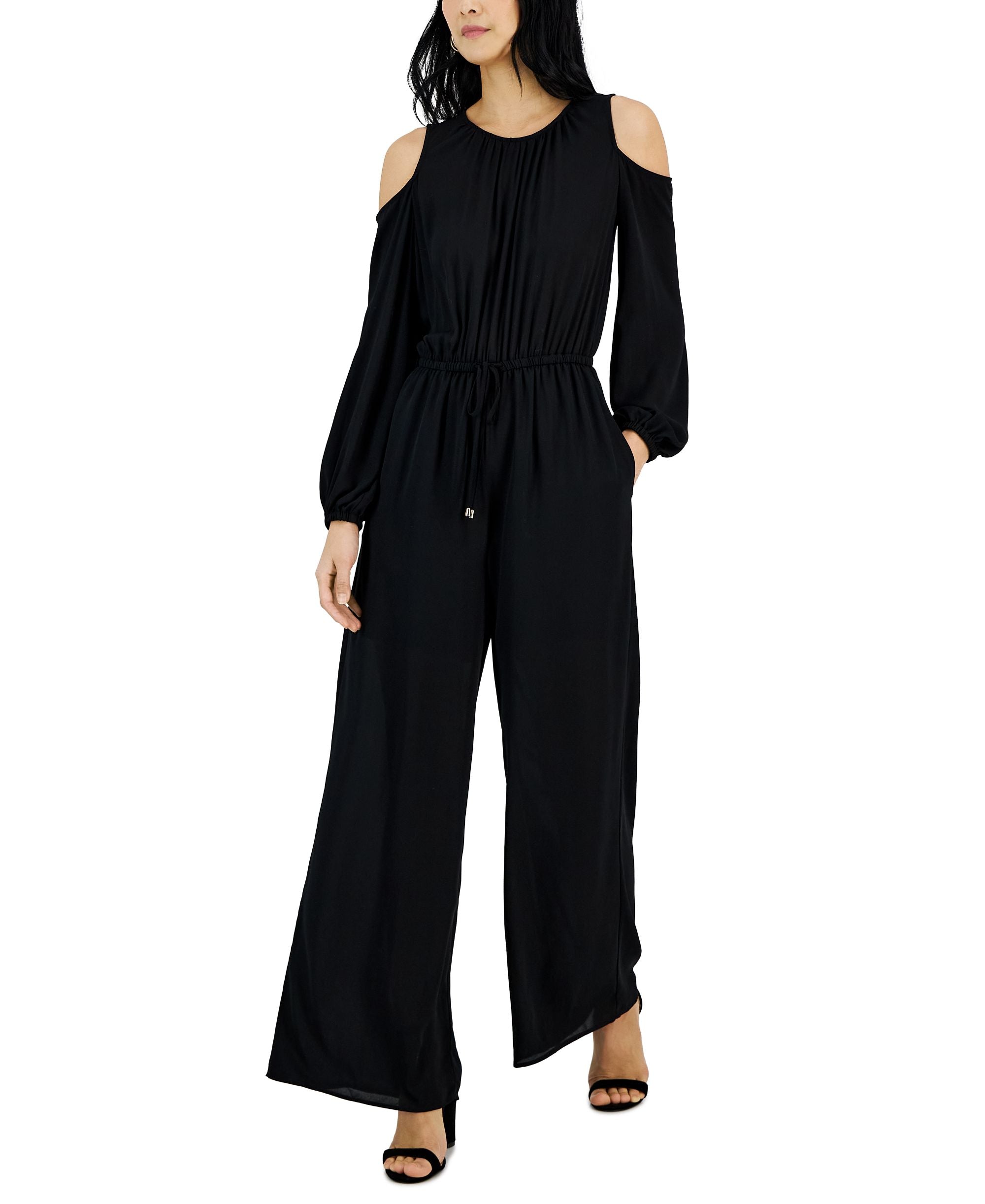 Women's Cold-Shoulder Wide-Leg Jumpsuit
