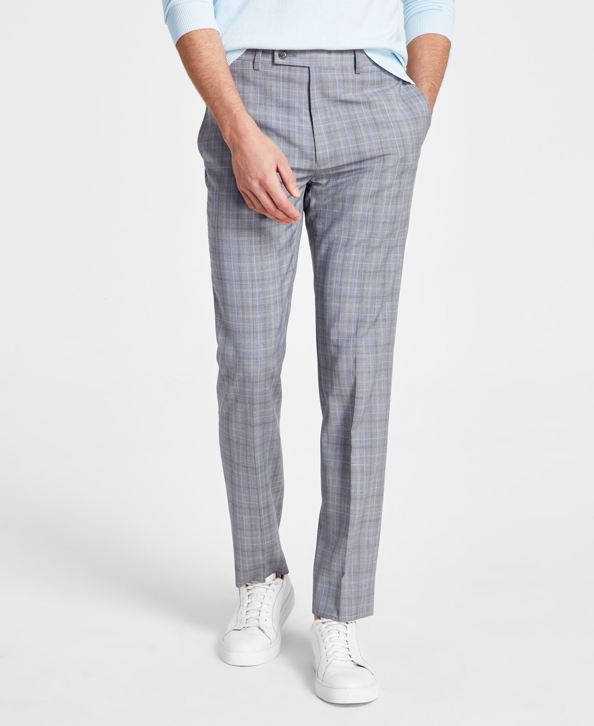 Men's Slim-Fit Wool Stretch Suit Pants