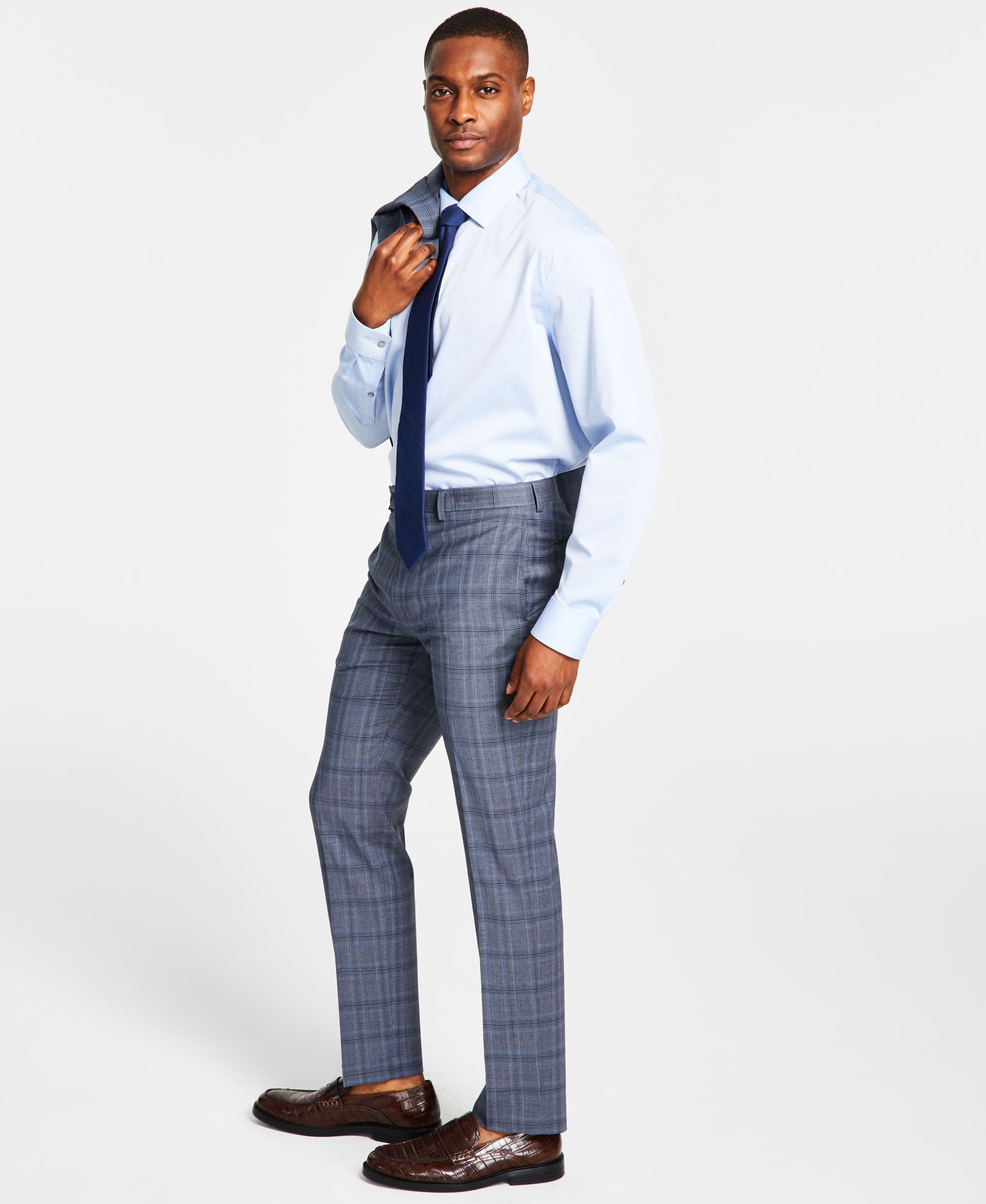 Men's Slim-Fit Wool Stretch Suit Pants
