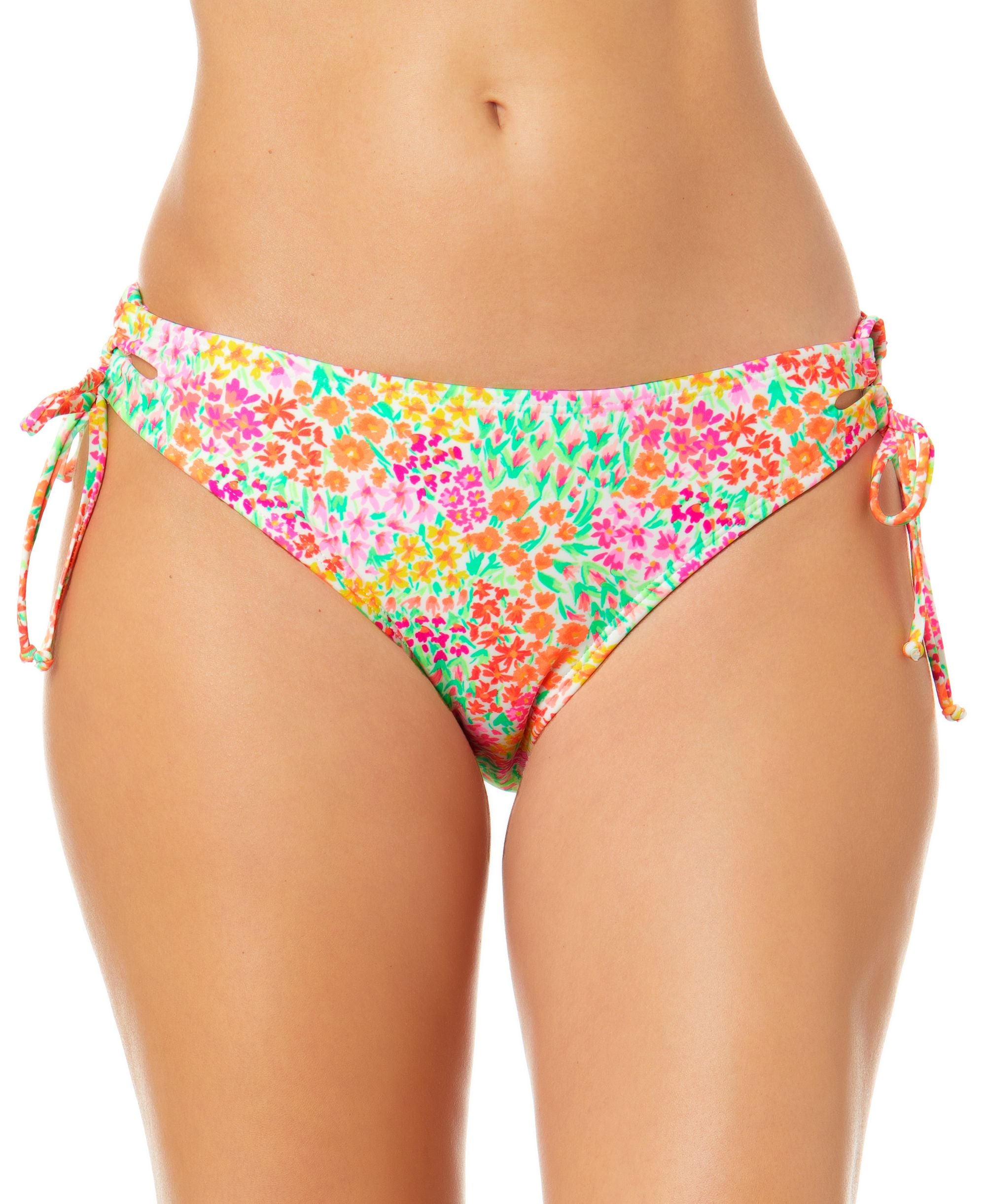 Juniors' Sun Garden Lace-Up Hipster Bikini Bottoms