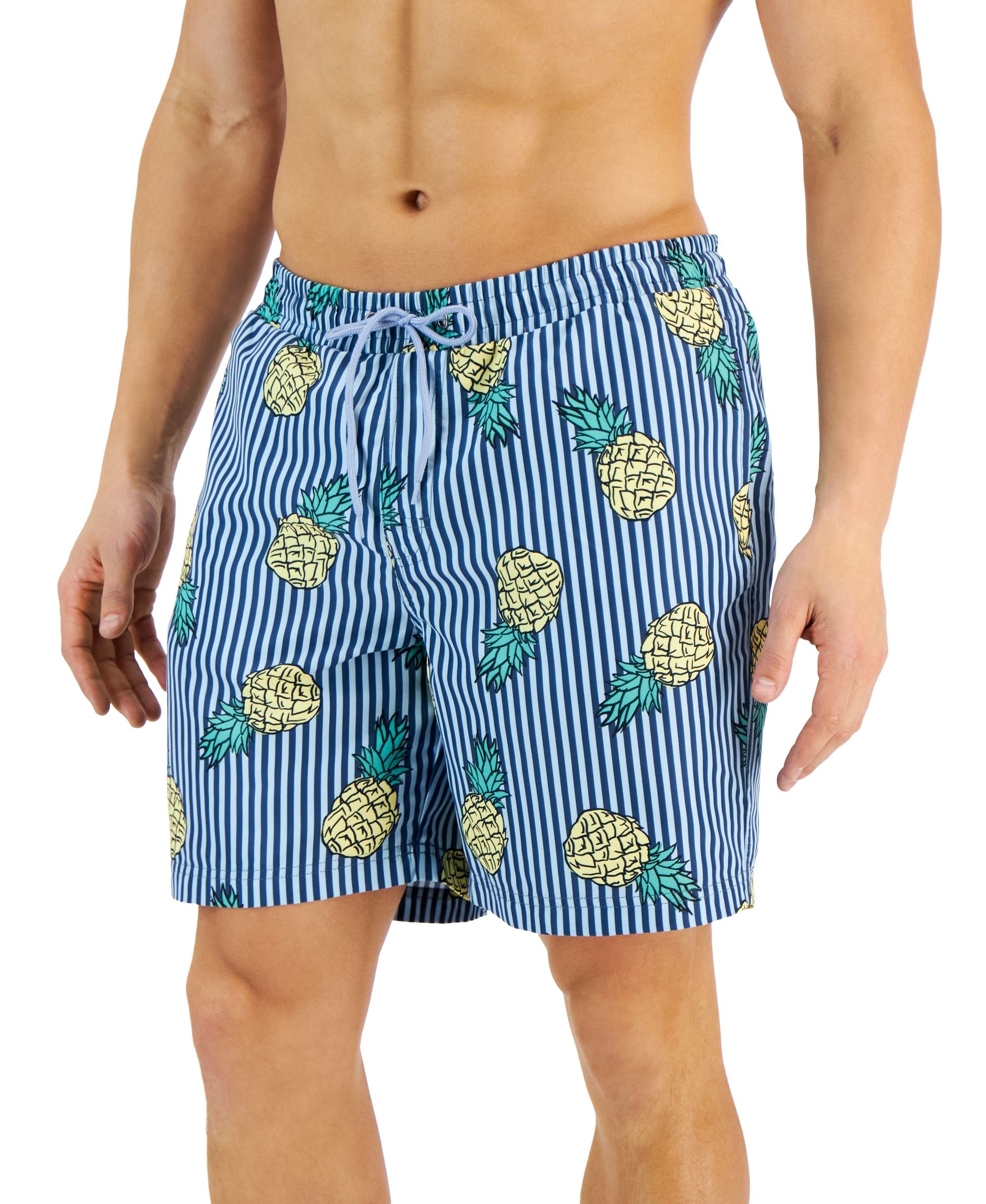 Men's Pineapple Stripes Swim Trunks