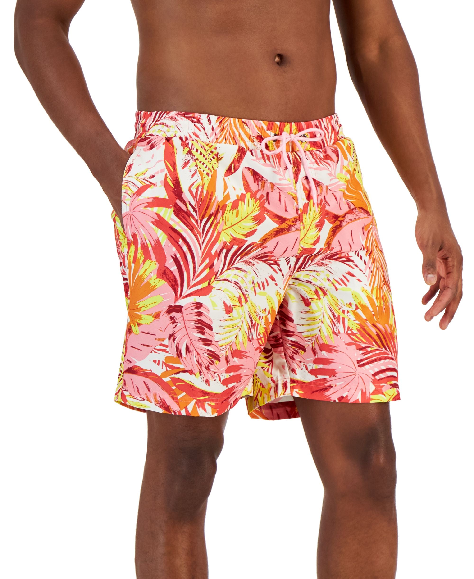 Men's Tropical Leaves Swim Trunks