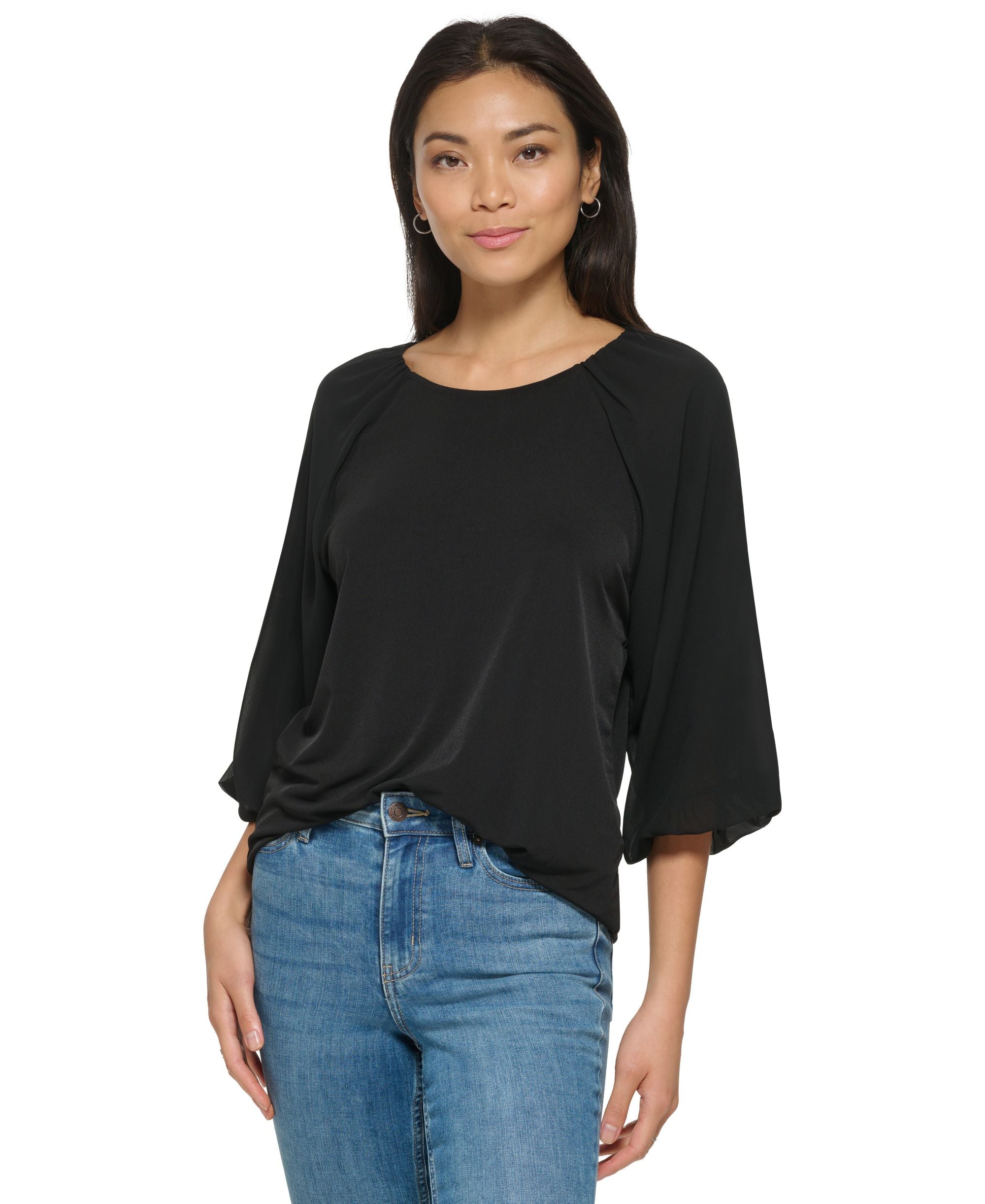 3/4 Chiffon Sleeve Blouse