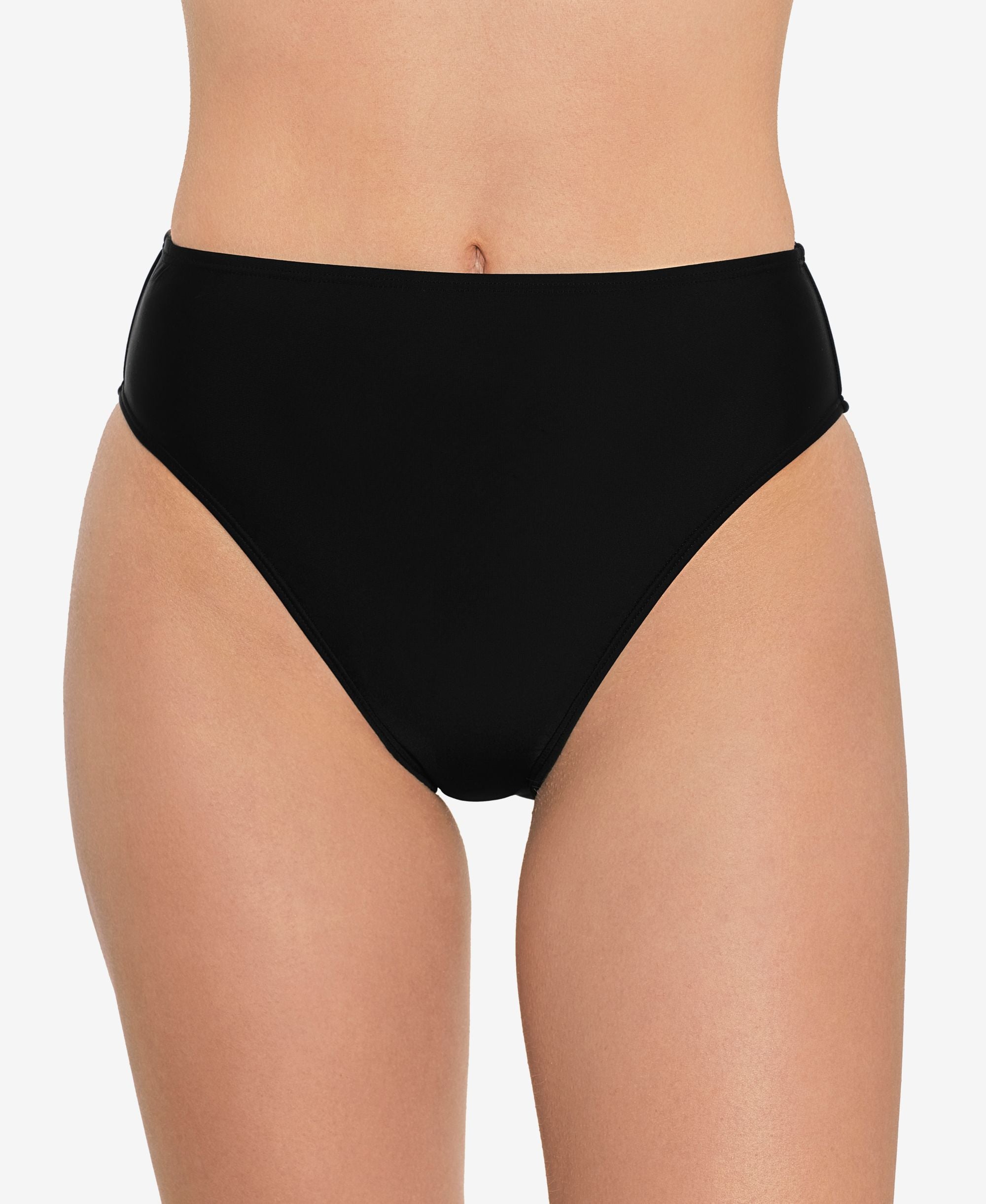 Juniors' High-Leg High-Waist Bikini Bottoms