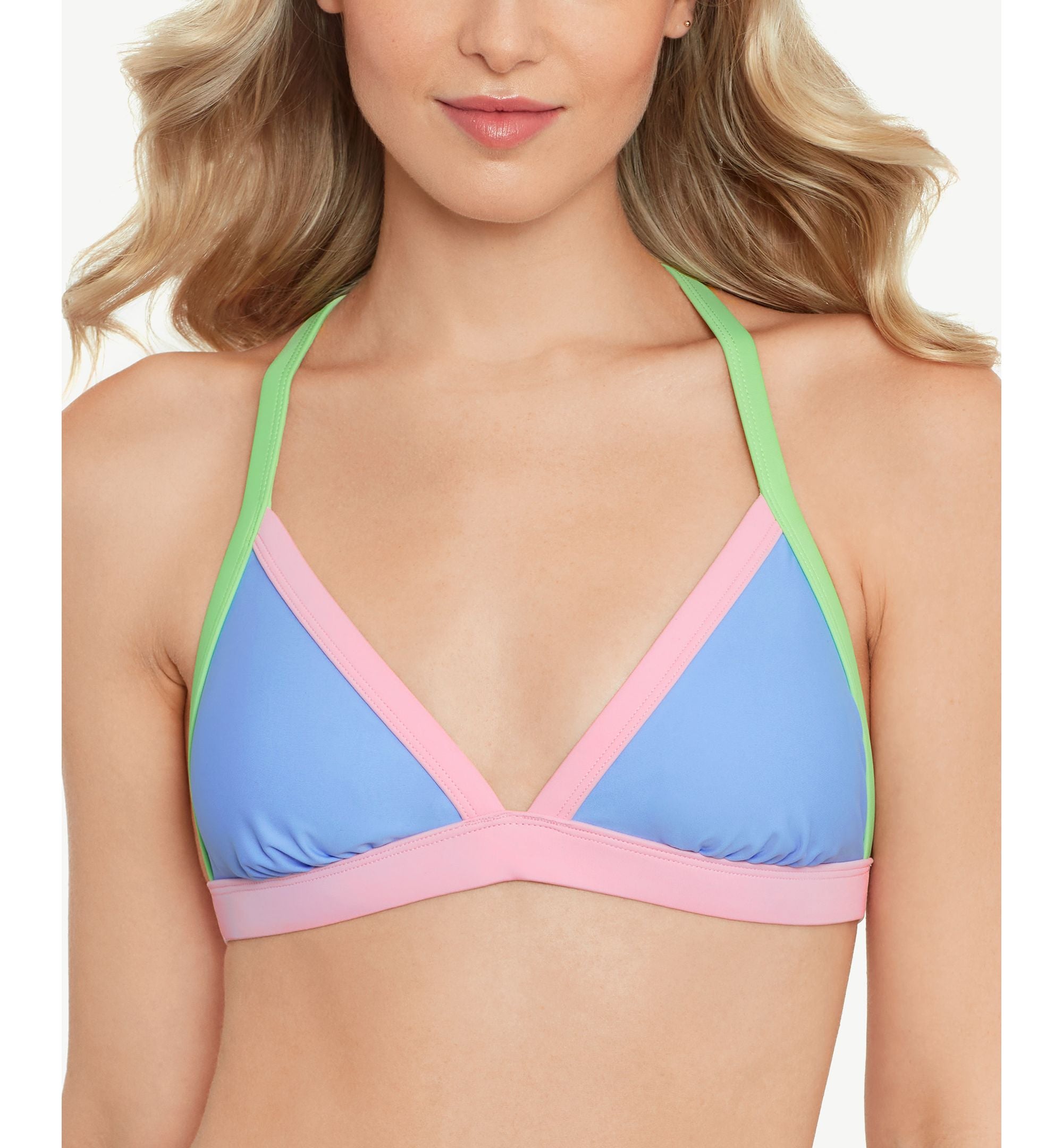 Juniors' X-Back Triangle Bikini Top