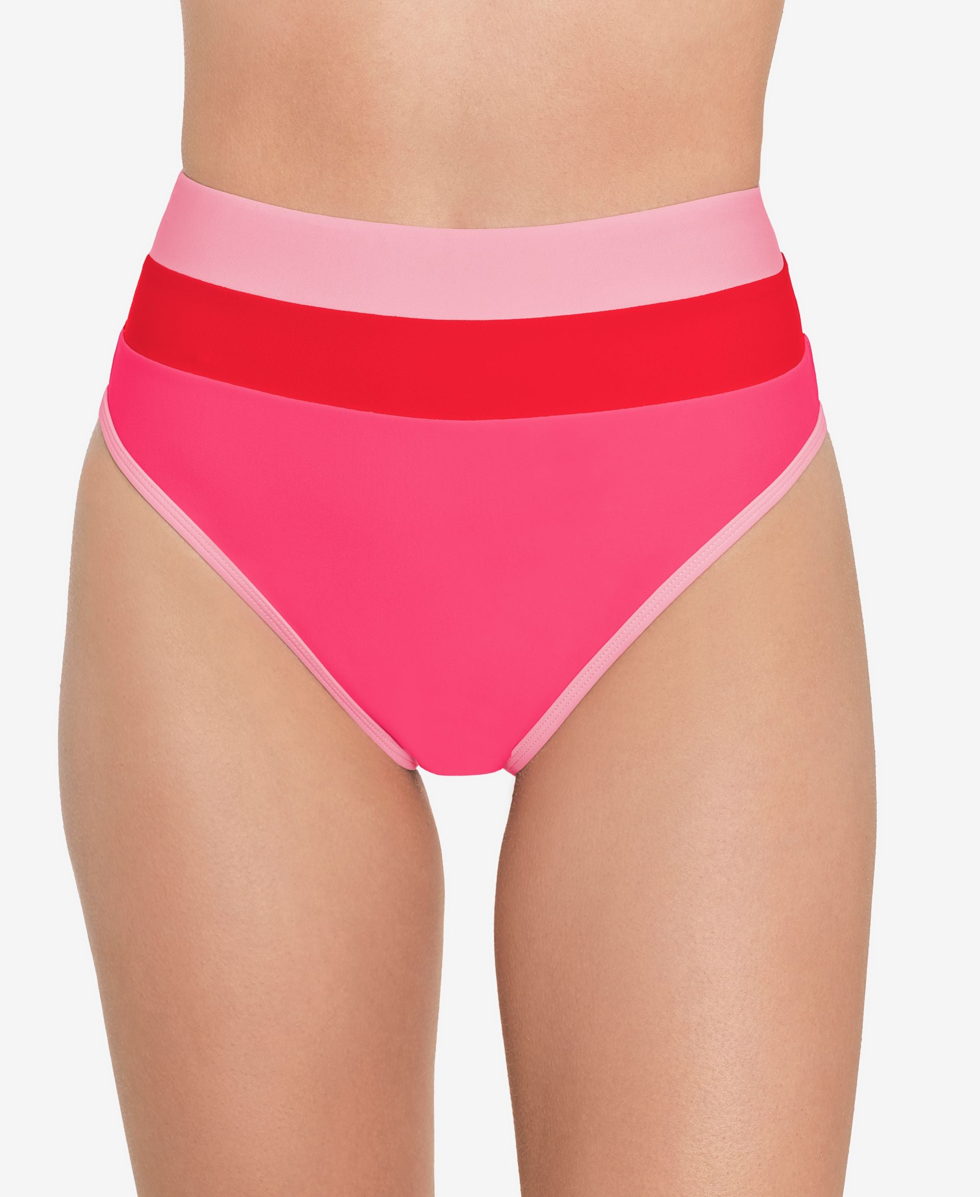 Juniors' Colorblocked High-Waist Bikini Bottoms