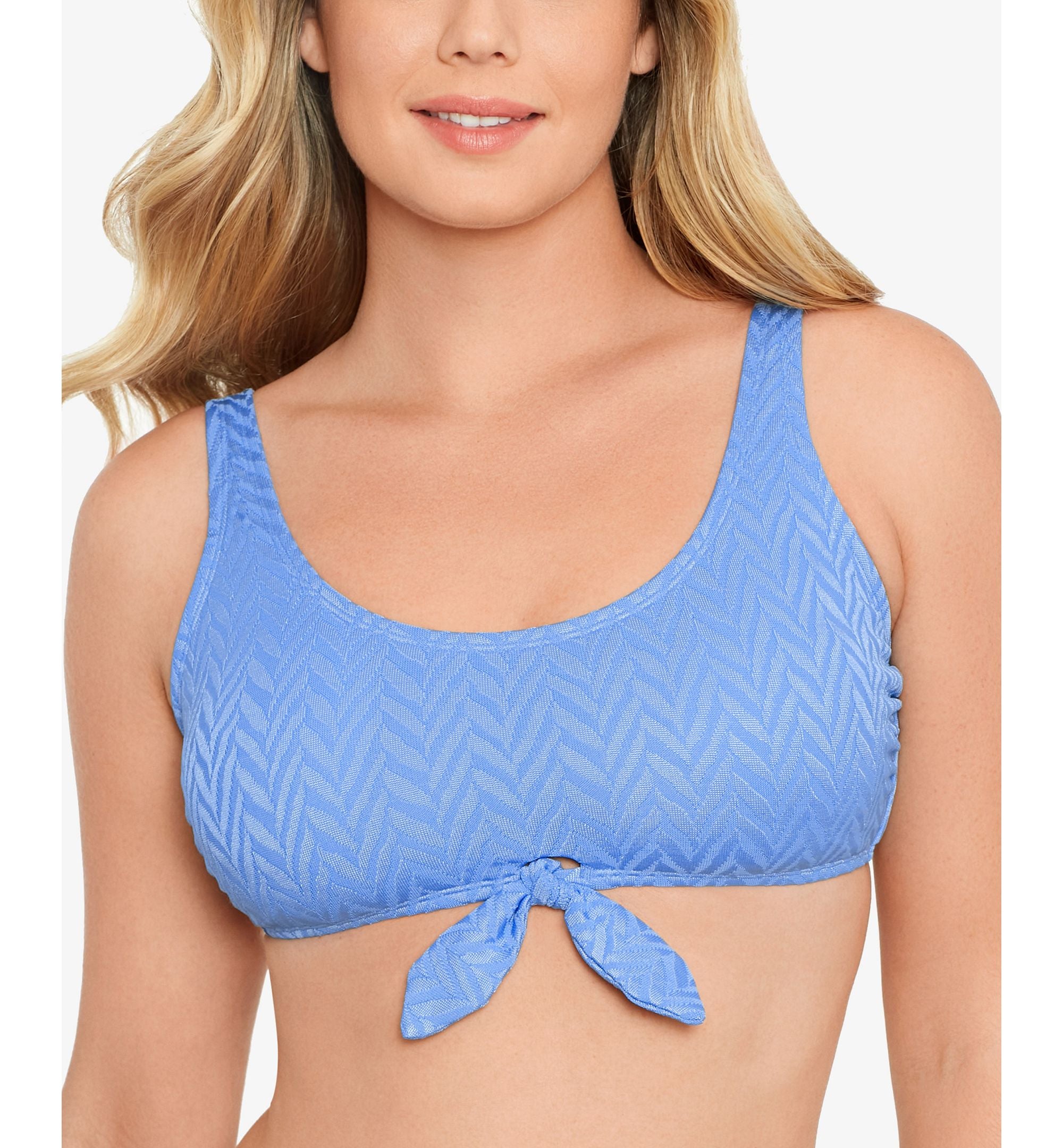 Juniors' Tie-Front Bralette Bikini Top