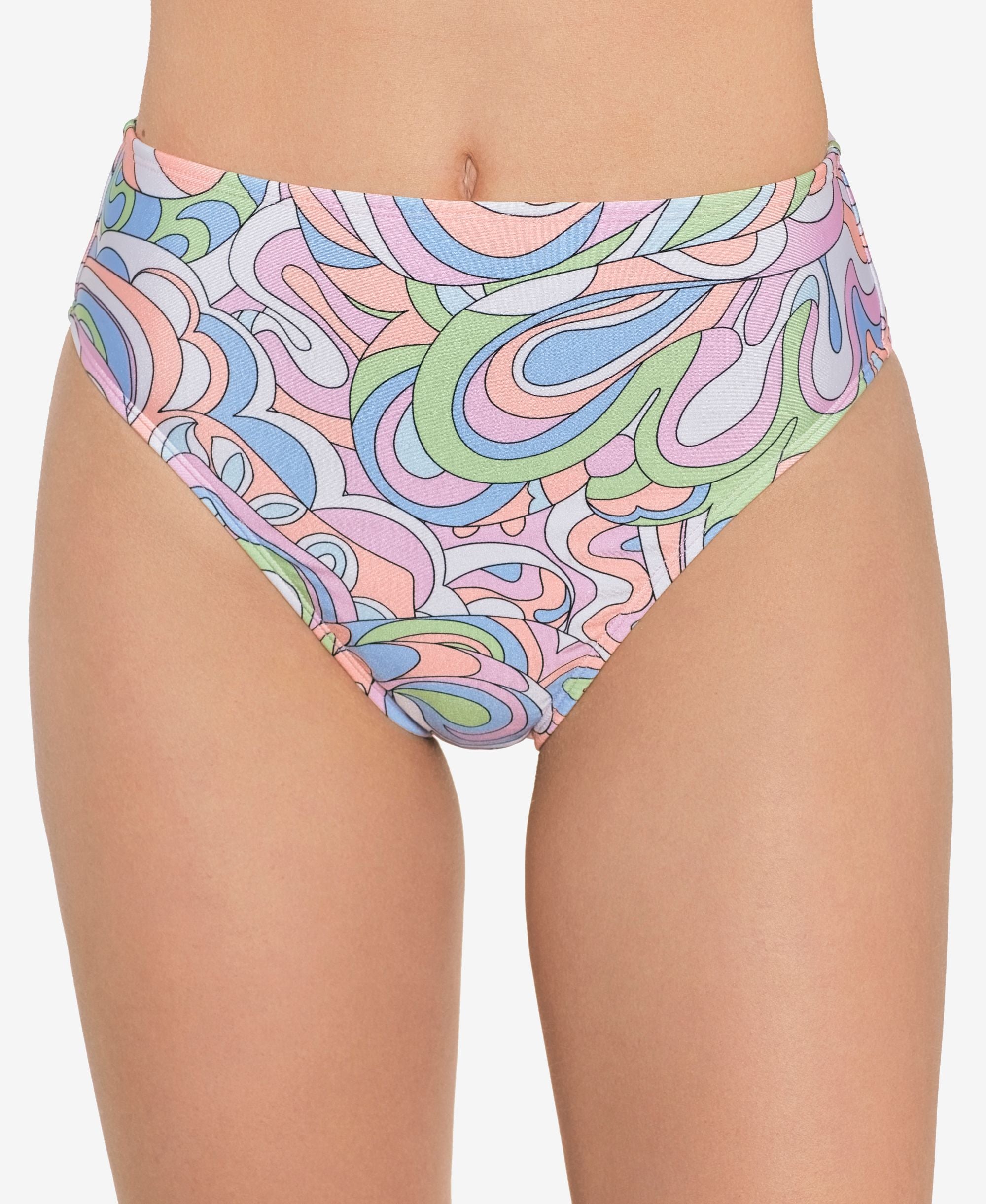 Juniors' Printed High-Waist Bikini Bottoms