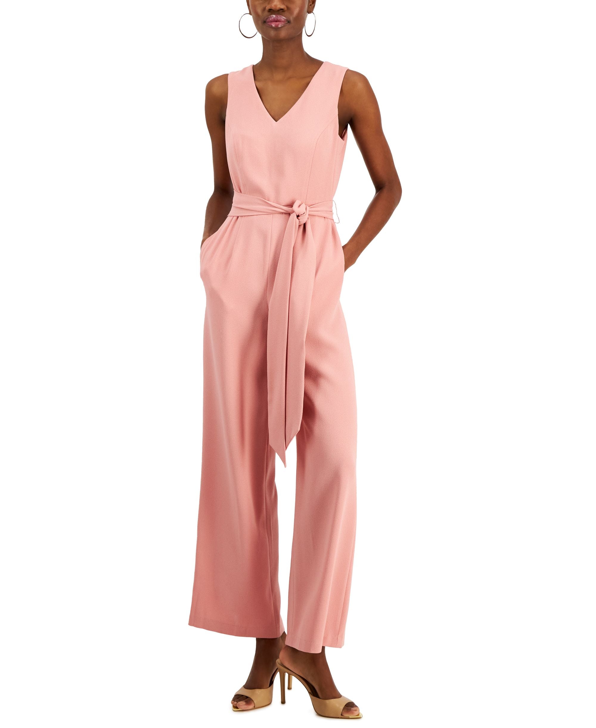 Women's Sleeveless V-Neck Jumpsuit Inc Blush 12