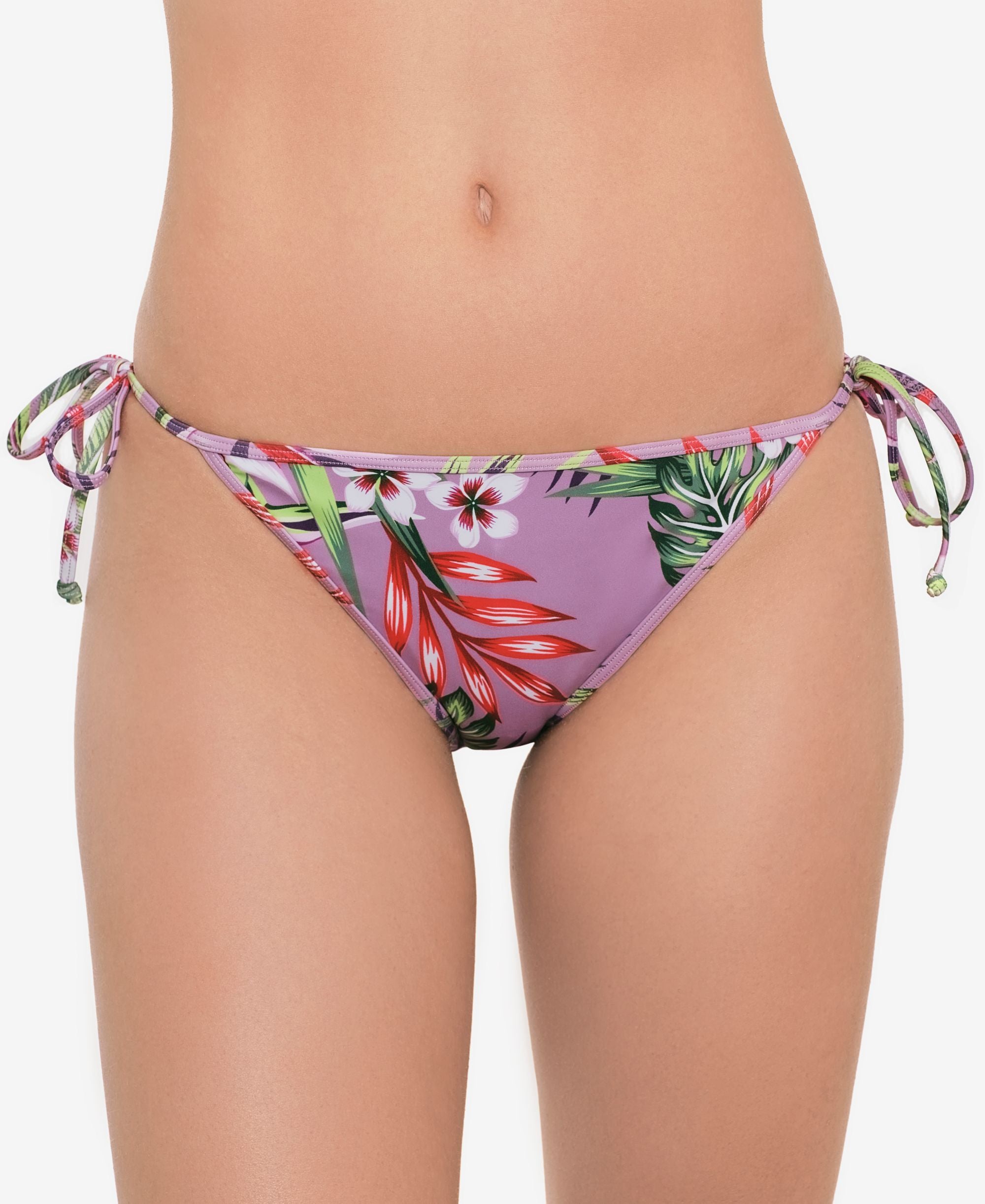 Juniors' Printed Side-Tie Bikini Bottoms