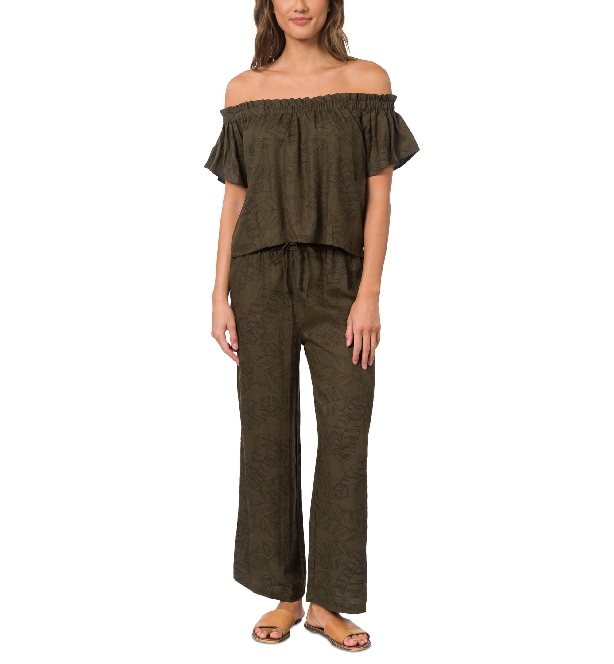Juniors' Off-The-Shoulder Printed Top