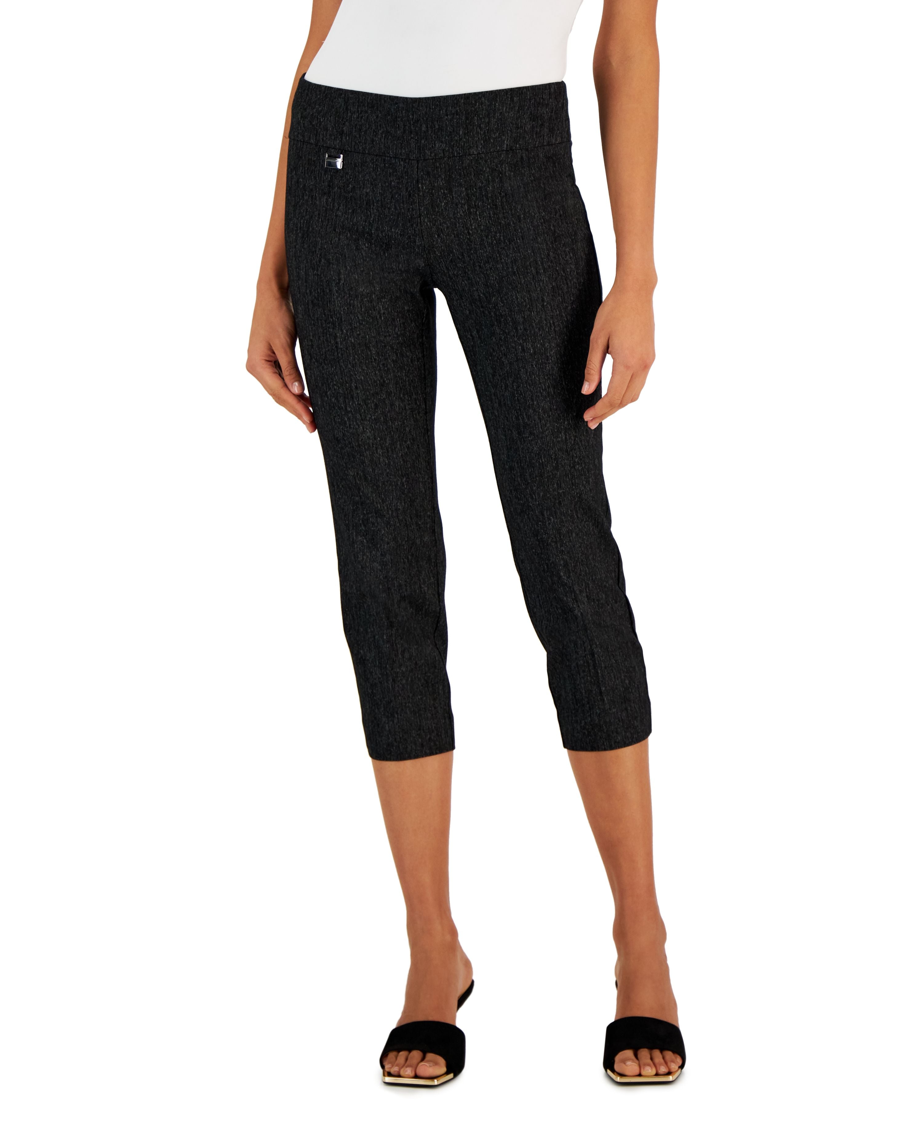Women's Tummy-Control Textured Skinny Capri Pants
