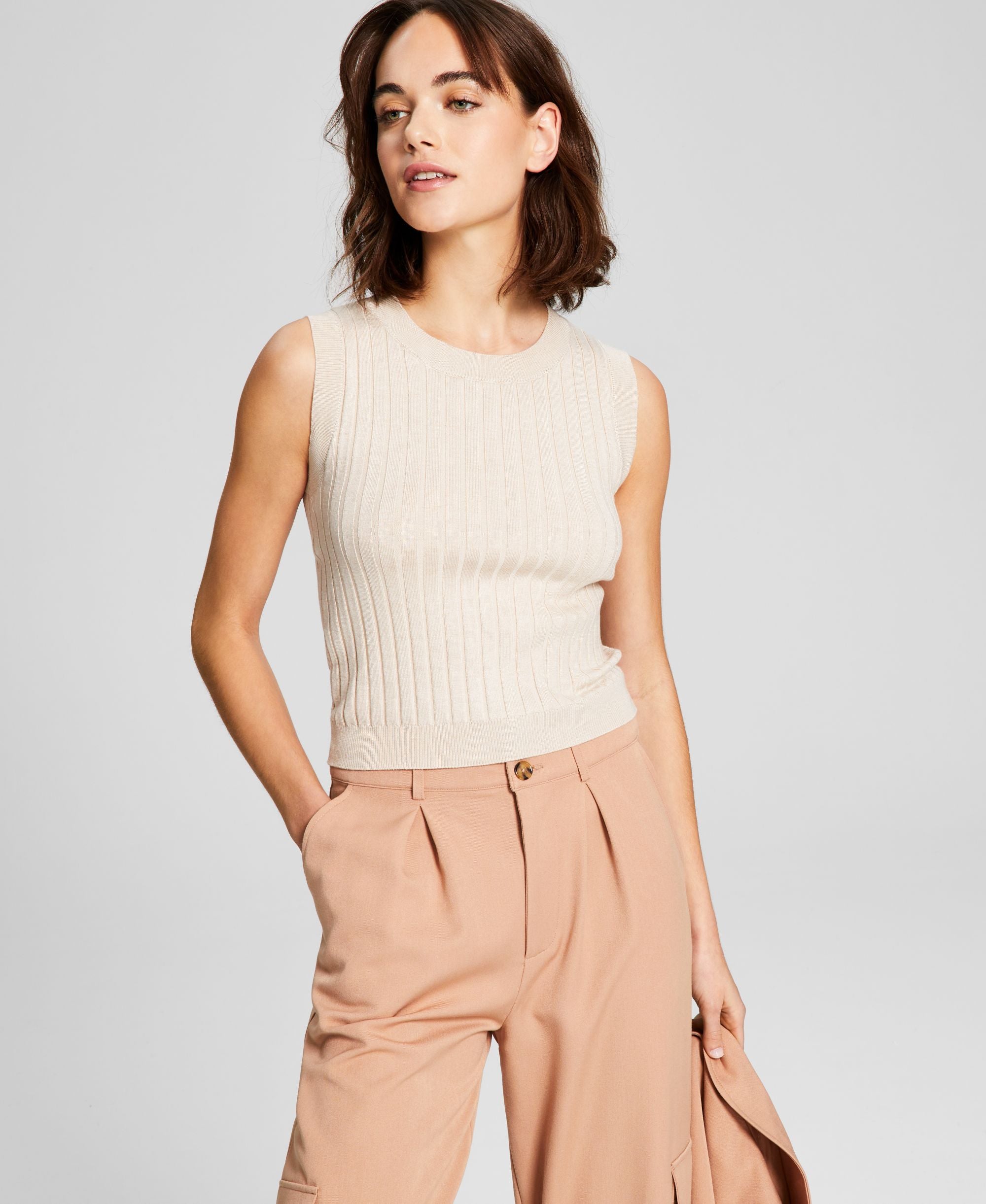 Women's Ribbed Sleeveless Sweater Tank