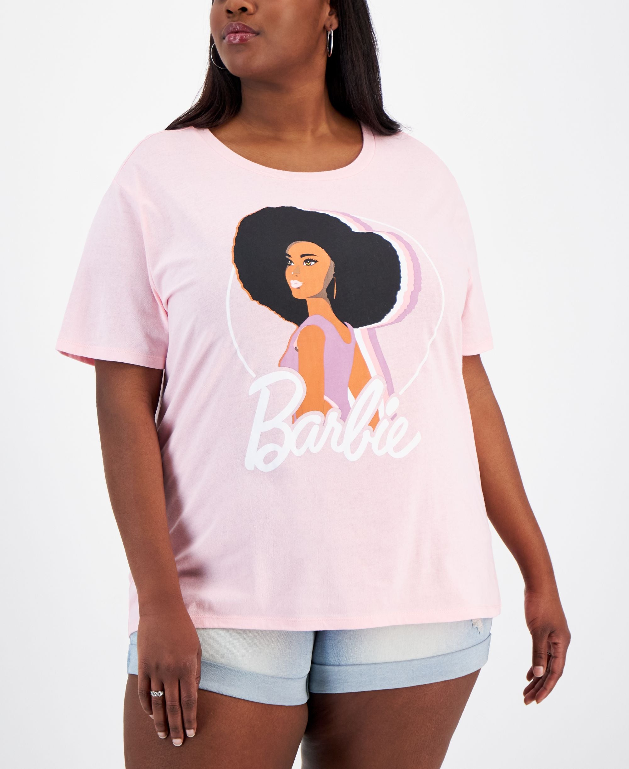 Trendy Plus Size Crewneck Barbie Short-Sleeve T-Shirt
