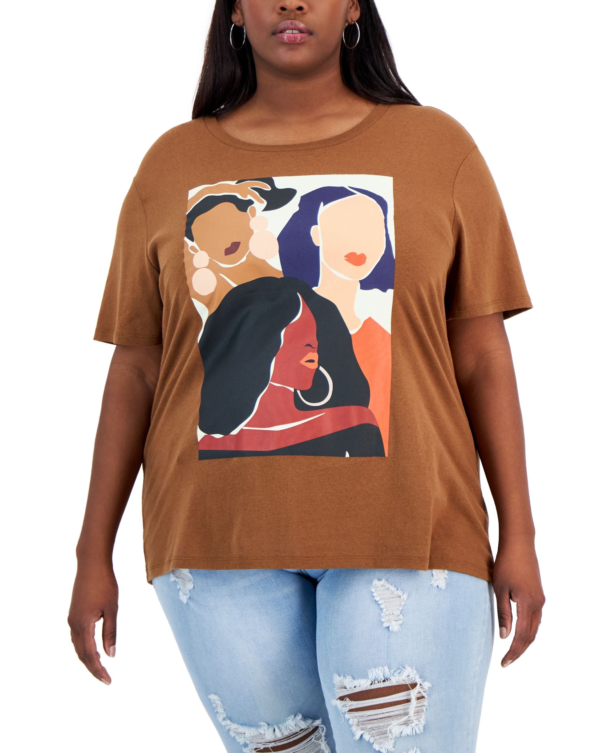 Trendy Plus Size Crewneck Short-Sleeve T-Shirt