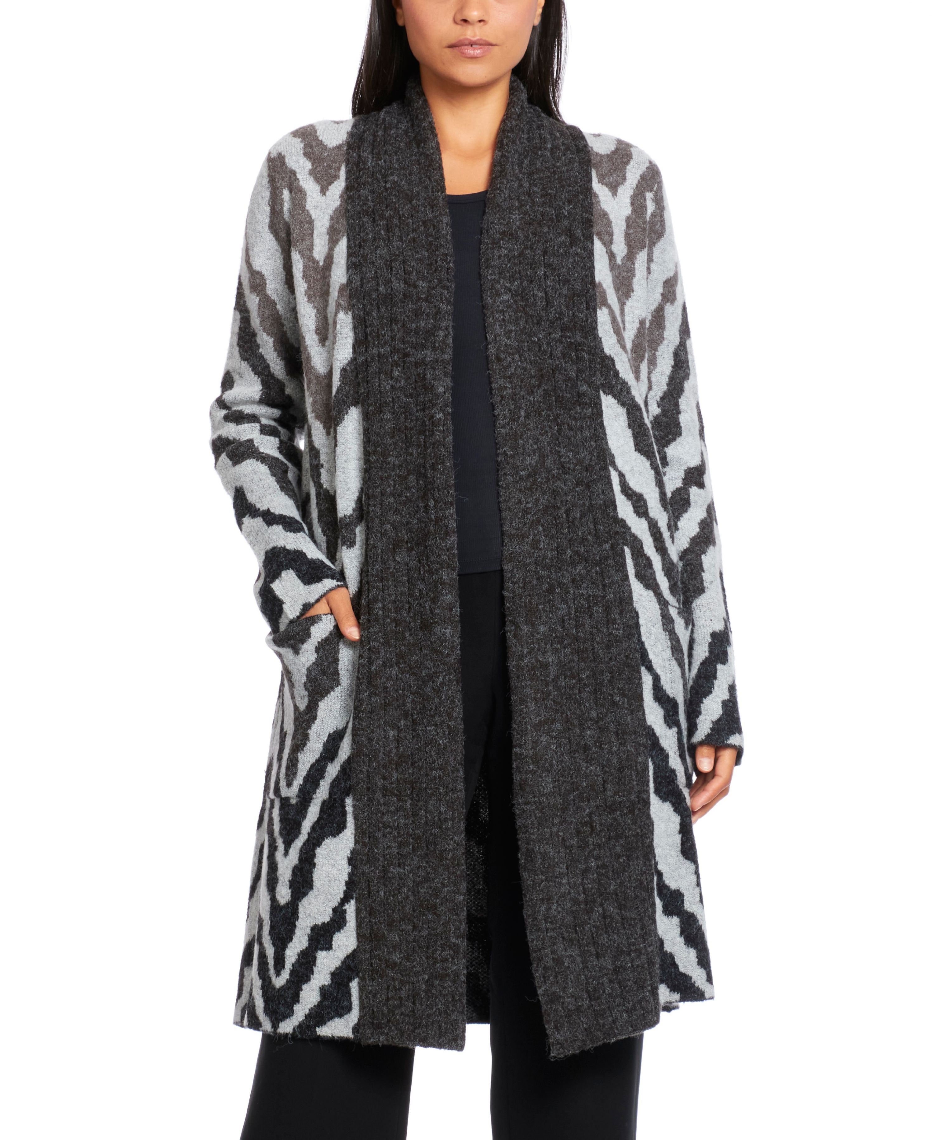 Women's Open Coatigan Sweater with Pockets