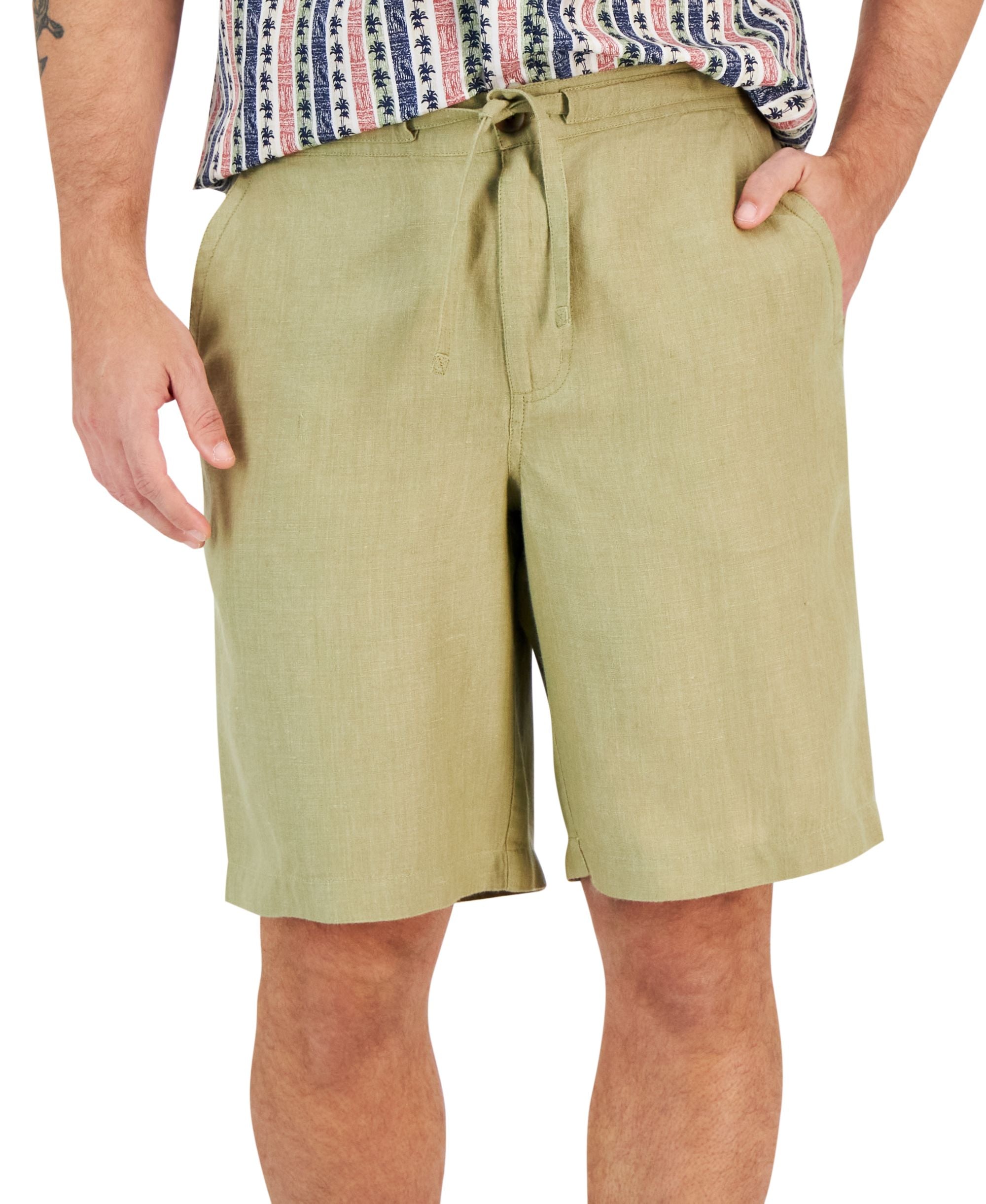 Men's 100% Linen Drawstring Shorts