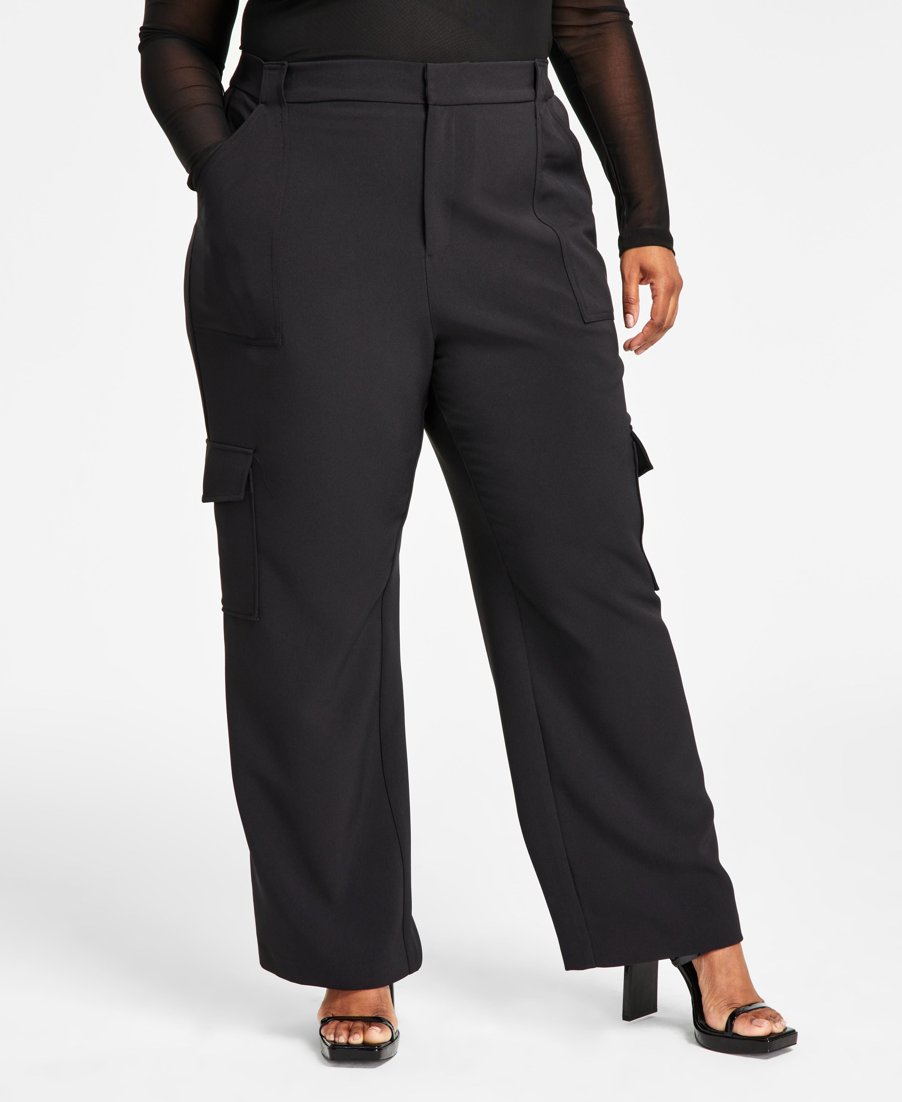 Trendy Plus Size Wide-Leg Utility Cargo Pants